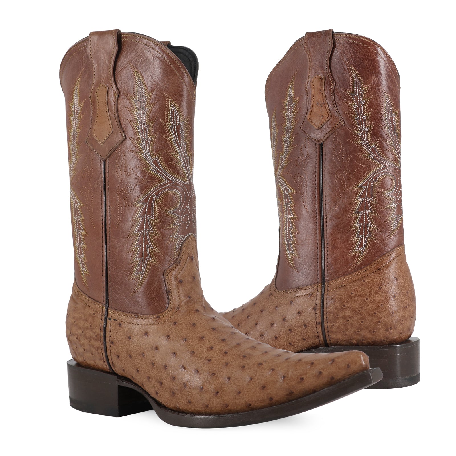 Bota Vaquera Chihuahua Avestruz Coñac