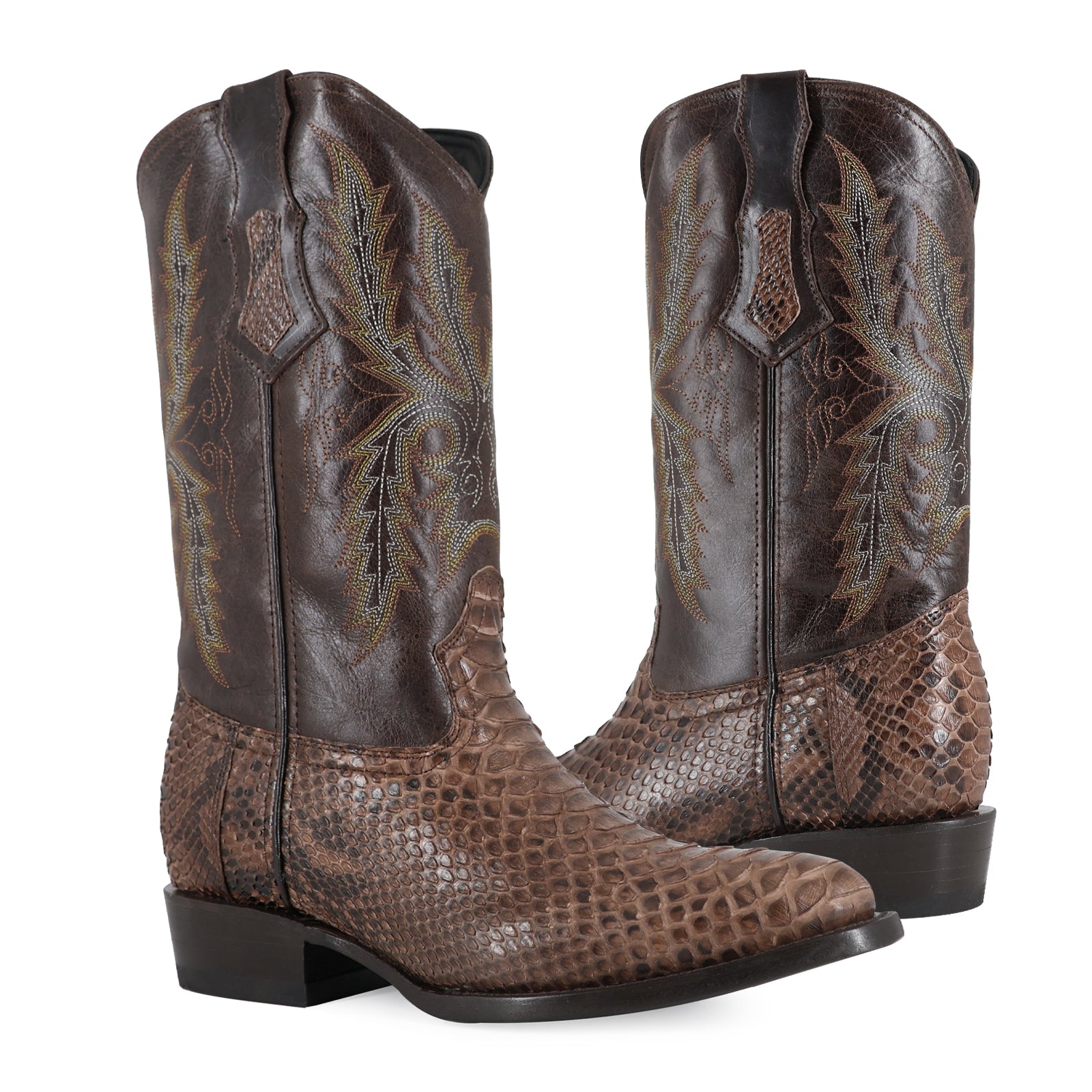 Bota Vaquera Oval Pitón Cafe