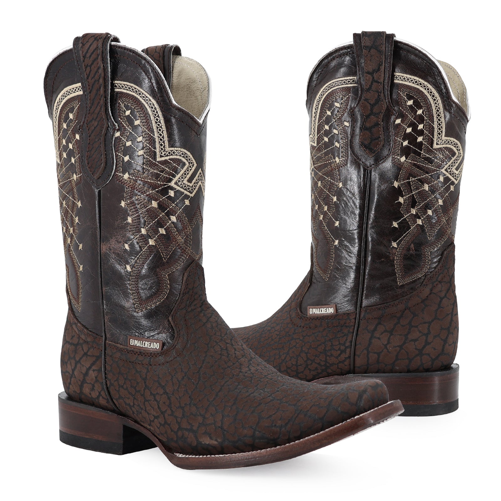 Botas Cortas de Piel Cuello de Toro Punta Dubai Cuadrada Para Hombre Color Chocolate - Hooch Boots