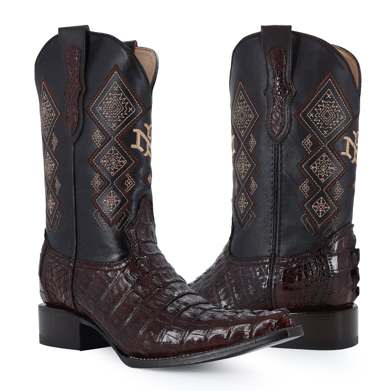 Bota Vaquera Chihuahua Cocodrilo Cola Cafe