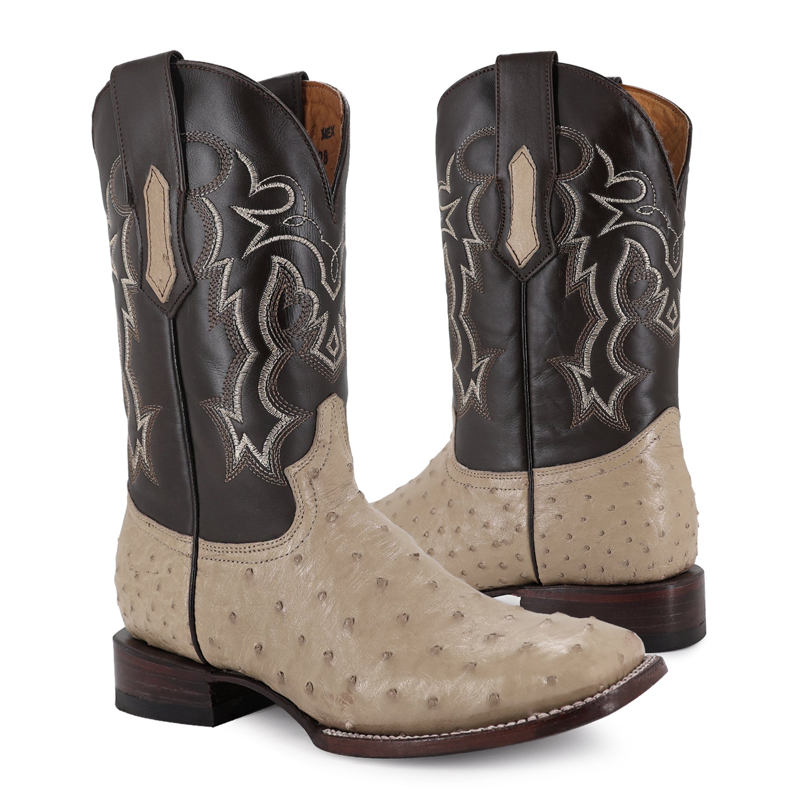 Bota Vaquera Bulldog Avestruz Hueso