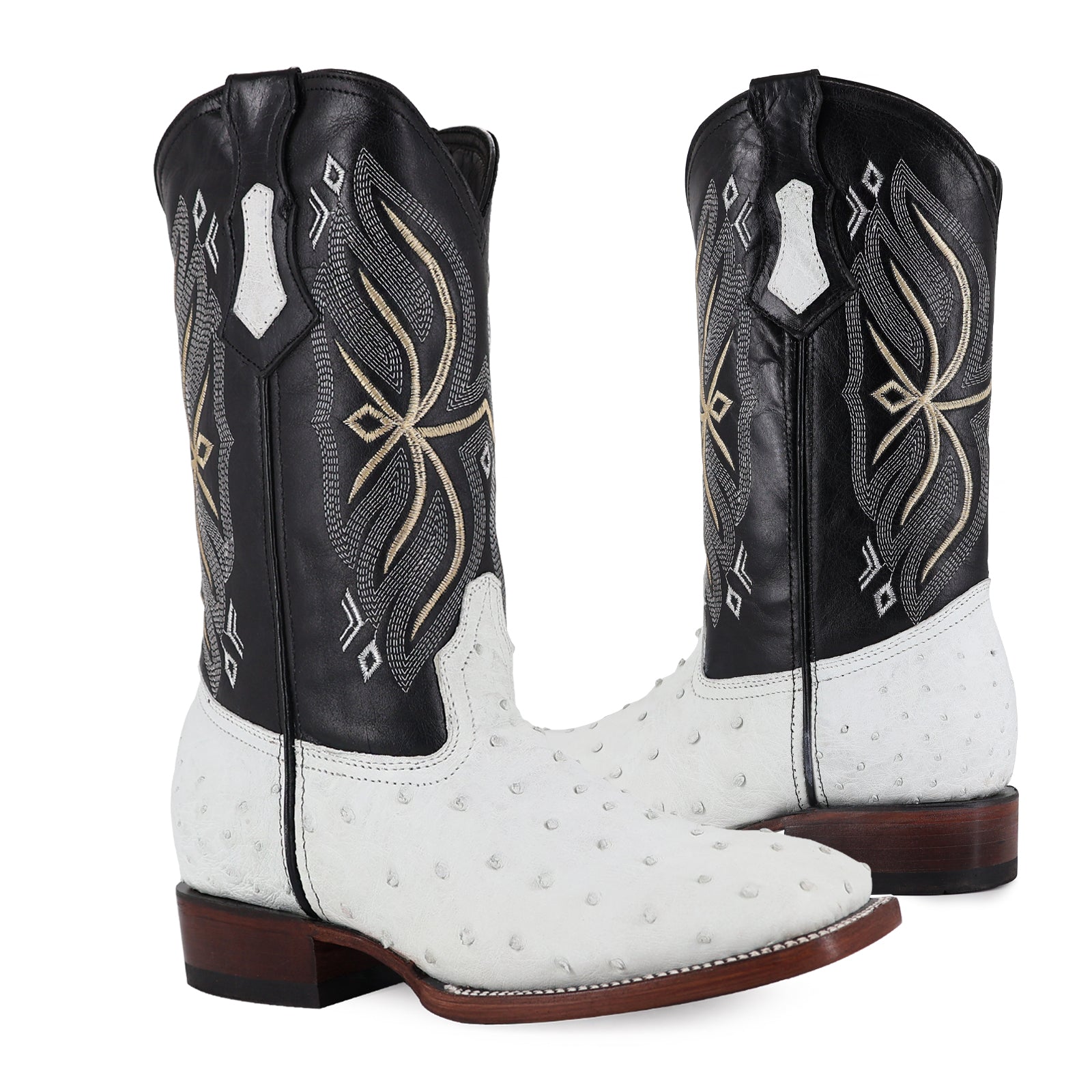 Bota Vaquera Bulldog Avestruz Blanco