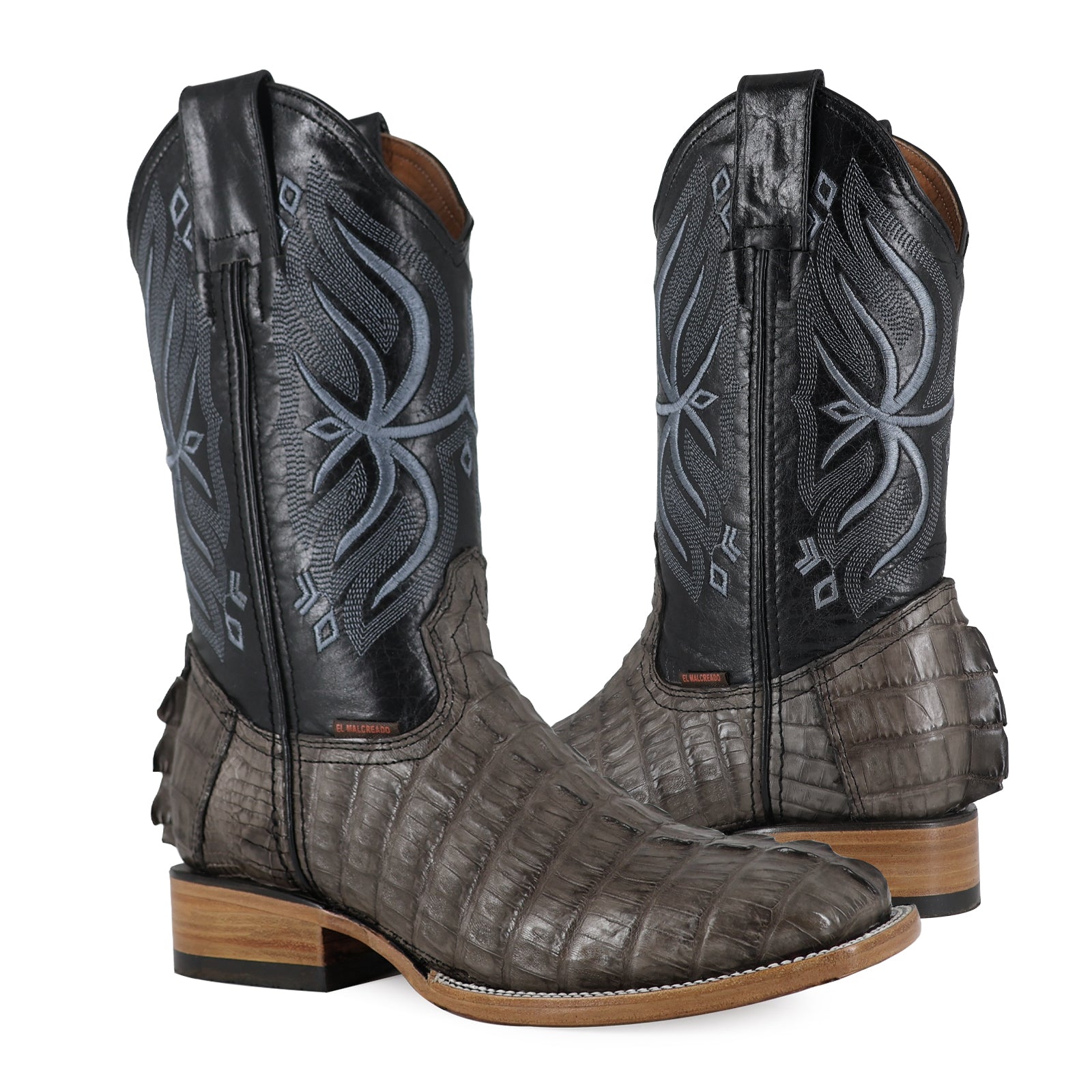 Bota Vaquera Bulldog Cocodrilo Cola Gris