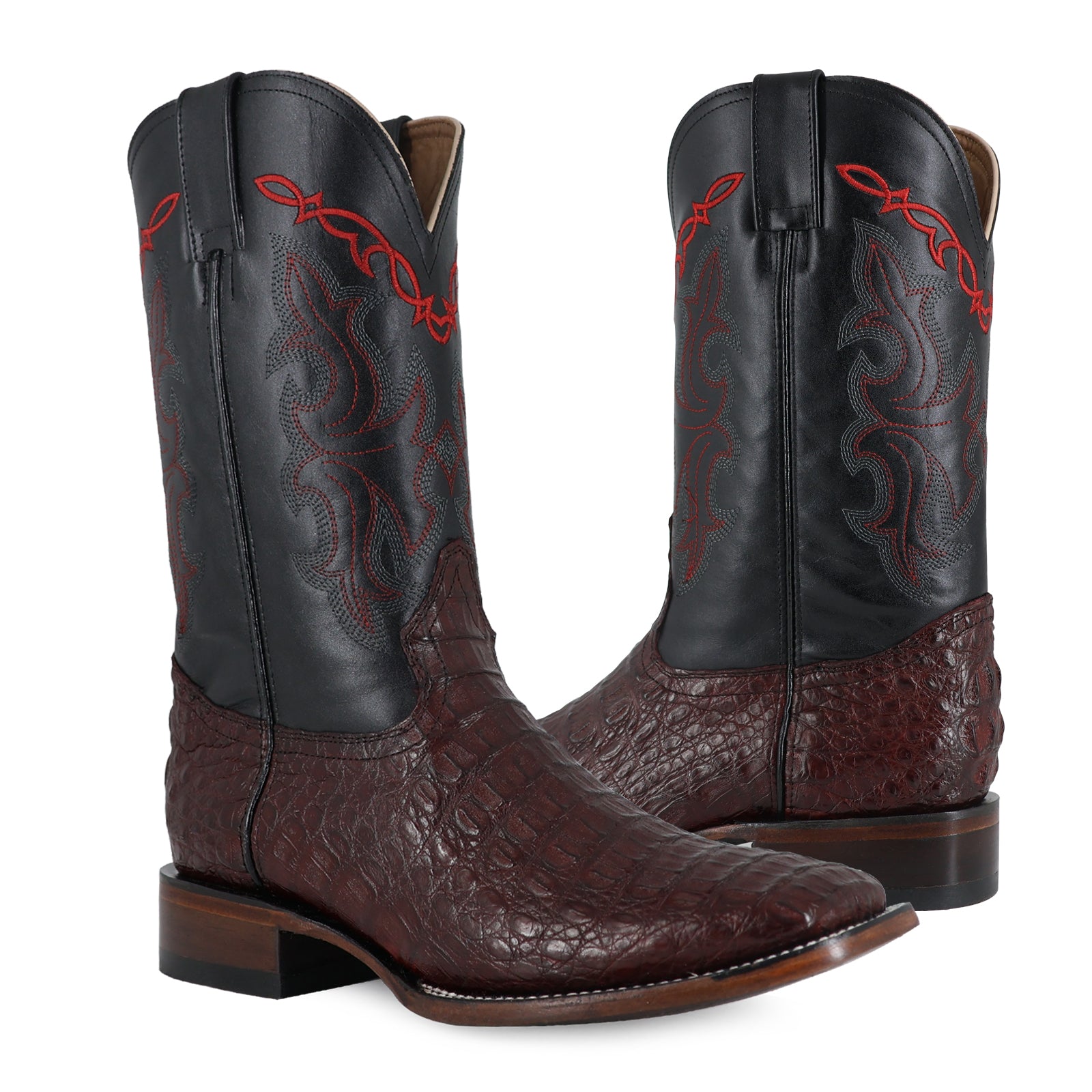 Bota Vaquera Bulldog Cocodrilo Lomo Vino