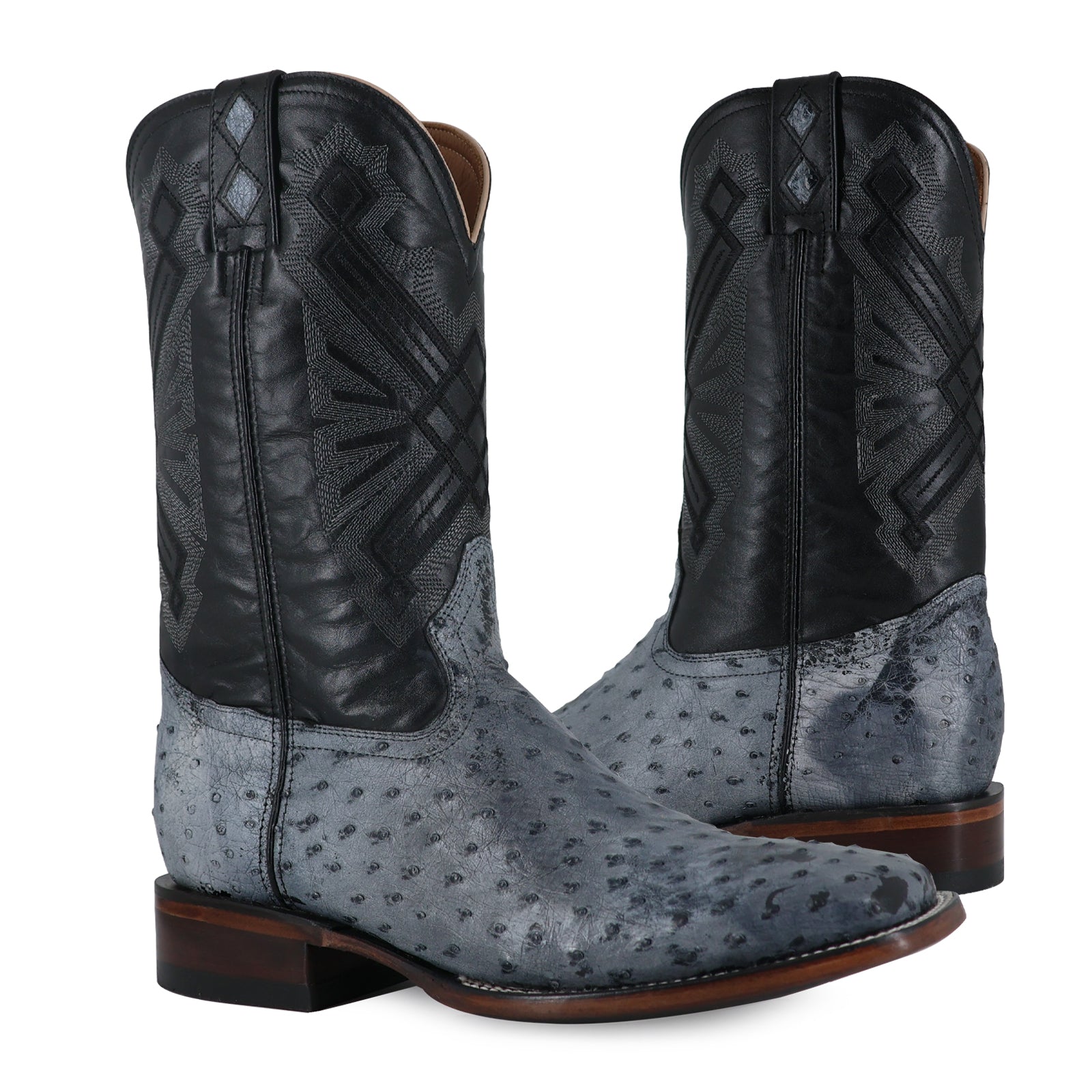 Bota Vaquera Bulldog Avestruz Rustico Talco