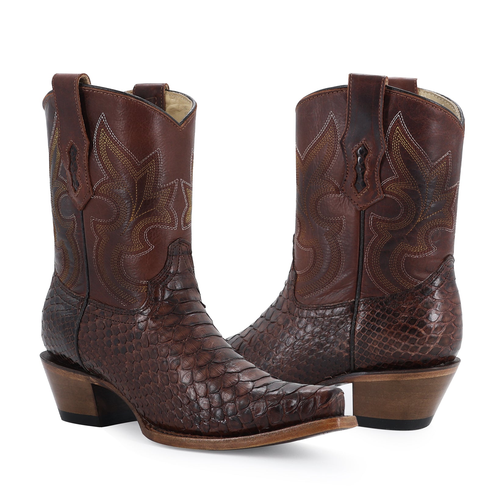 Botin Vaquero Para Dama de Piel de Piton Modelo Silvana