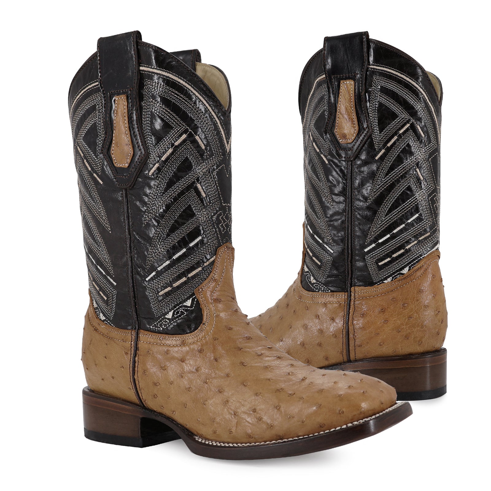 Bota Vaquera Bulldog Avestruz Rustico Umber bruciato