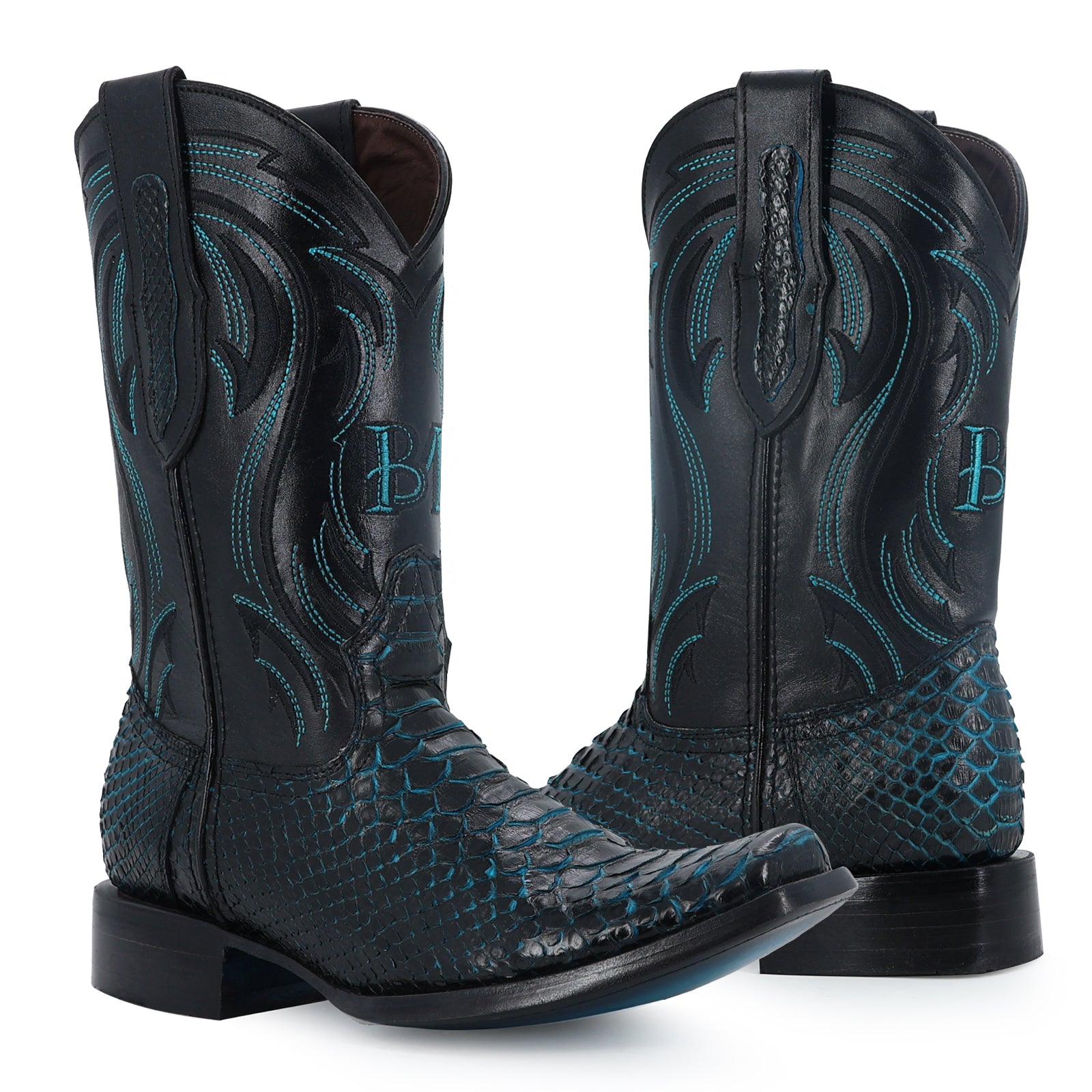 Bota Vaquera Dubai Piton Negro Jade