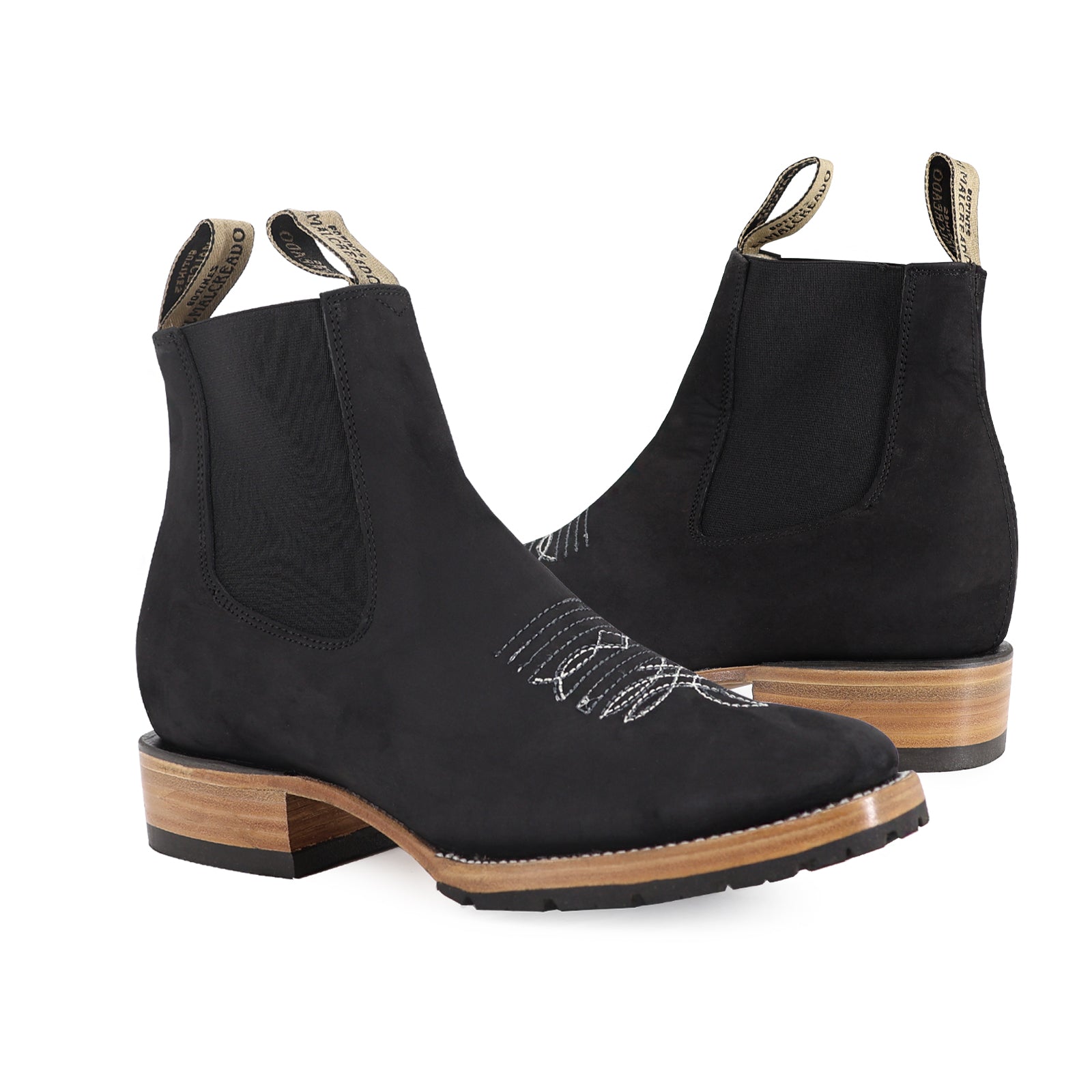 Botín Oval Negro Nobuck