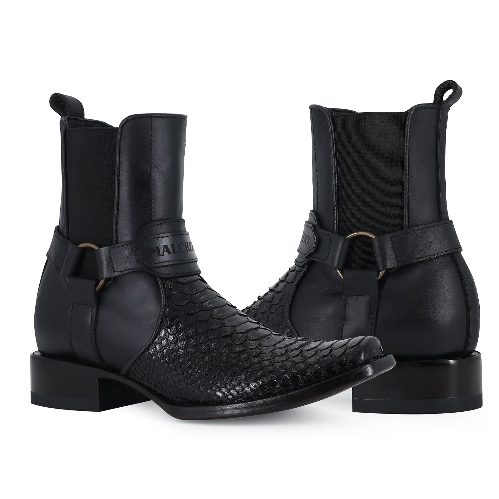 Botin Migue En Piel De Piton Negro