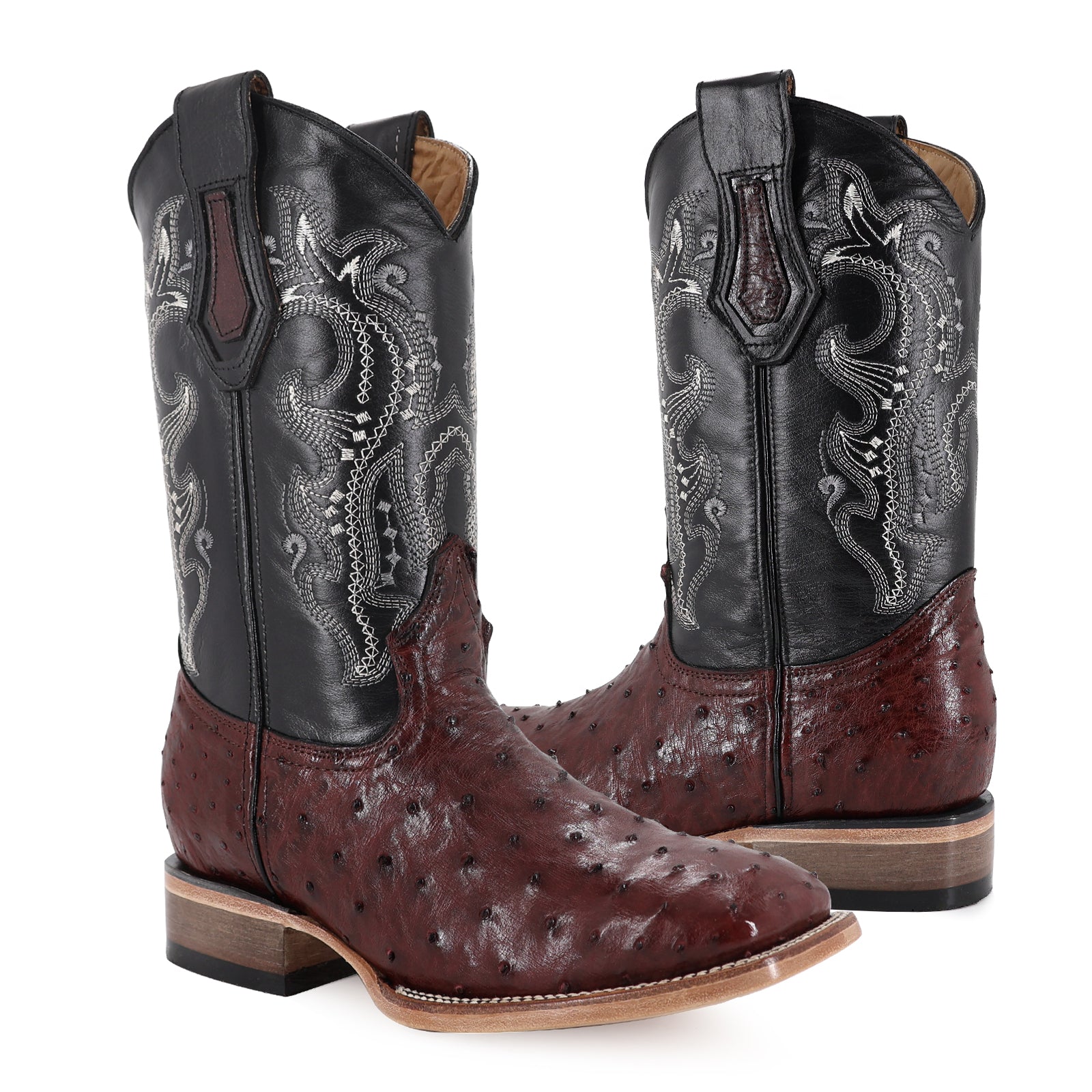 Bota Vaquera Bulldog Avestruz Vino