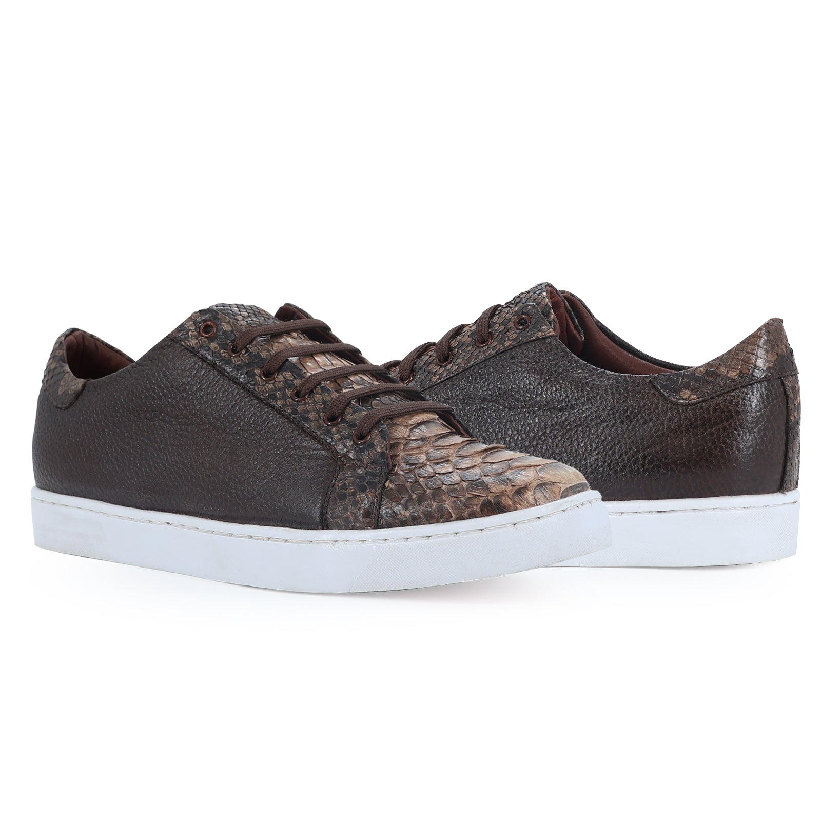 Tenis Max En Piel De Piton Taupe