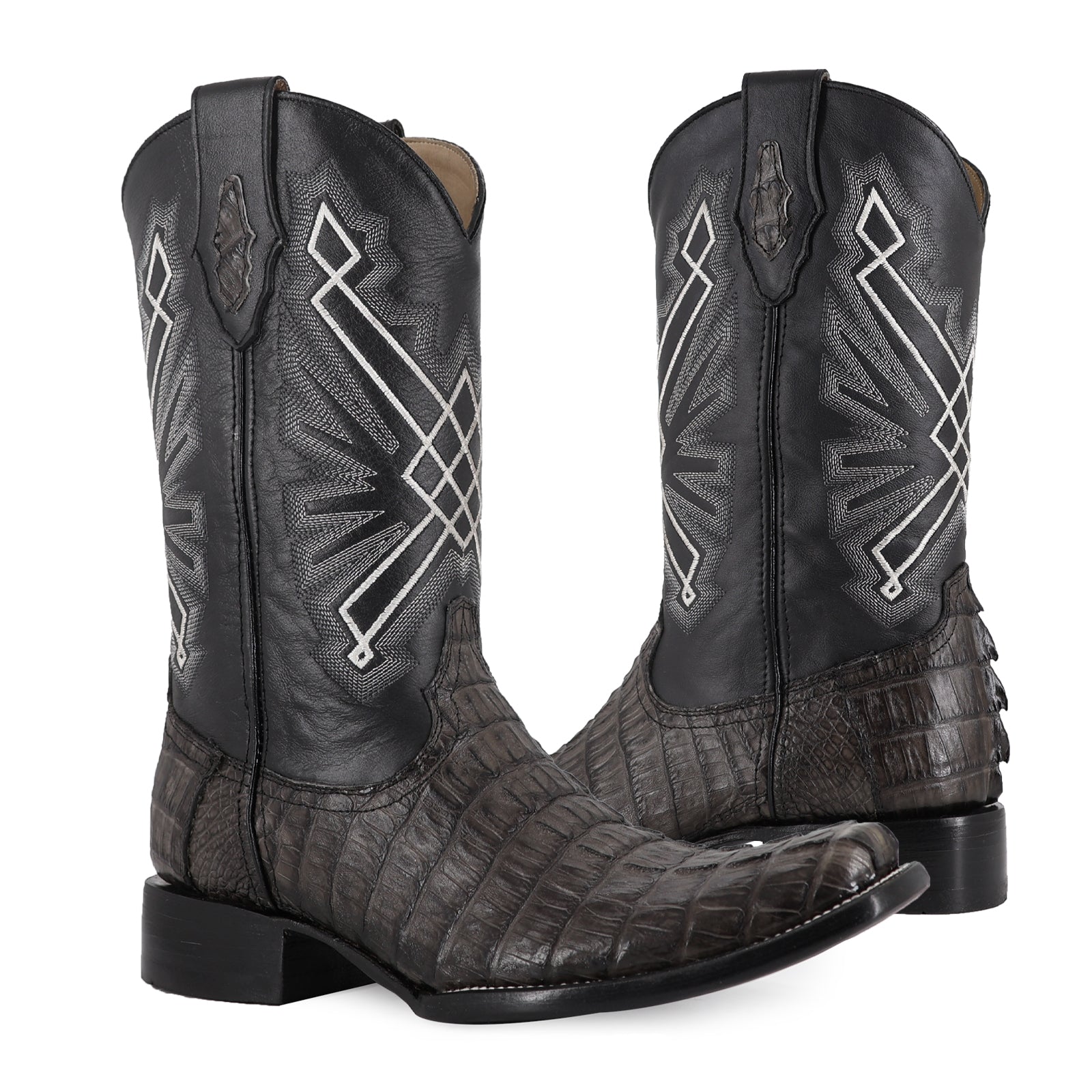 Bota Vaquera Dubai Cocodrilo Cola Gris