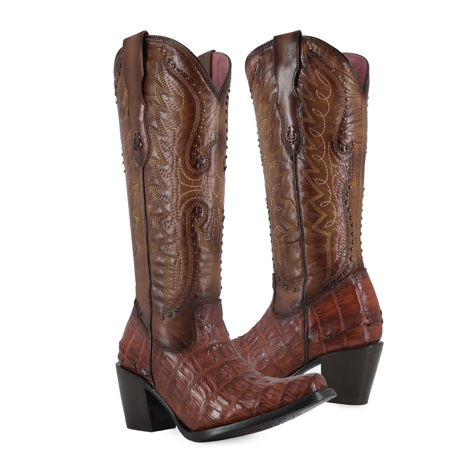 Bota vaquera para dama de piel caiman modelo Liberty