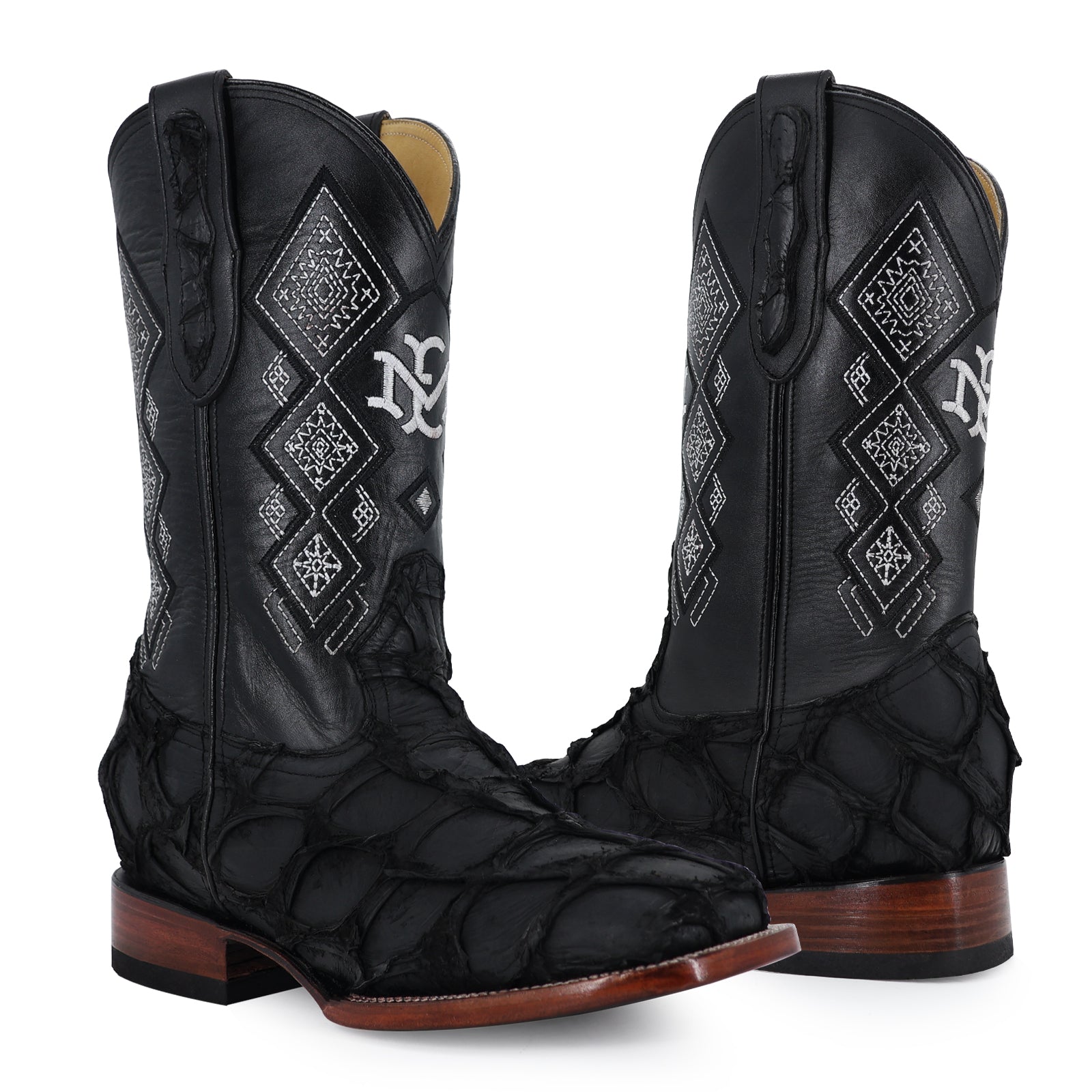 Bota Vaquera Bulldog Pescado Nobuck Negro