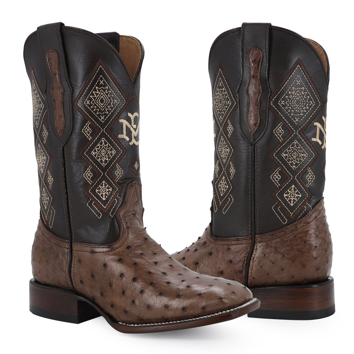 Bota Vaquera Bulldog Para Caballero Piel De Avestruz