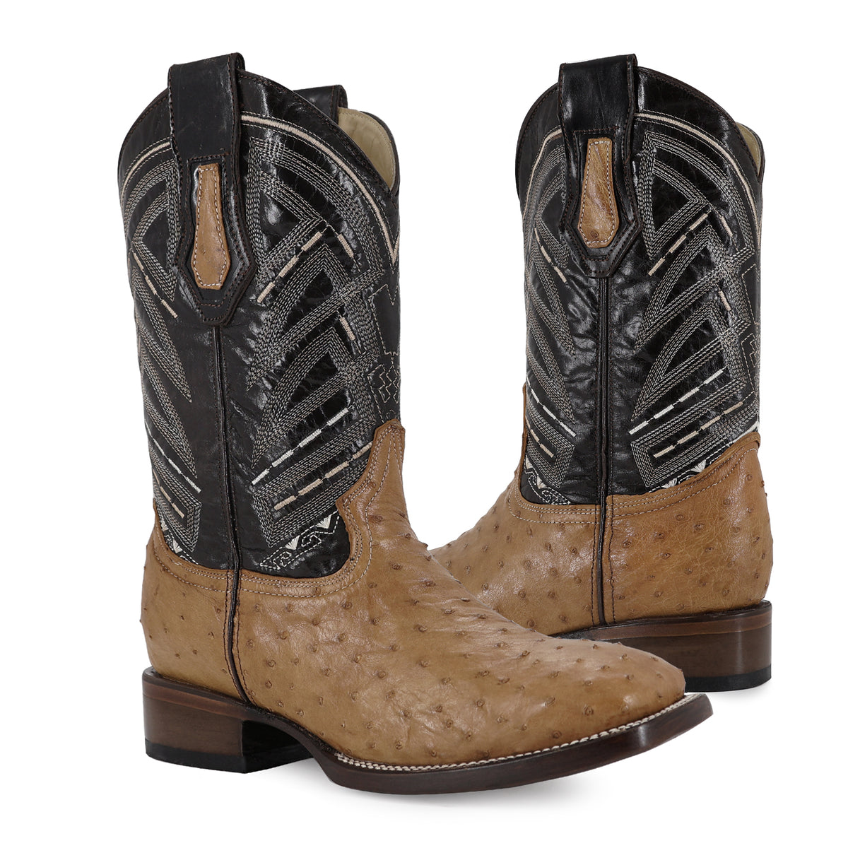 Bota Vaquera Bulldog Para Caballero Modelo Avestruz Rustico