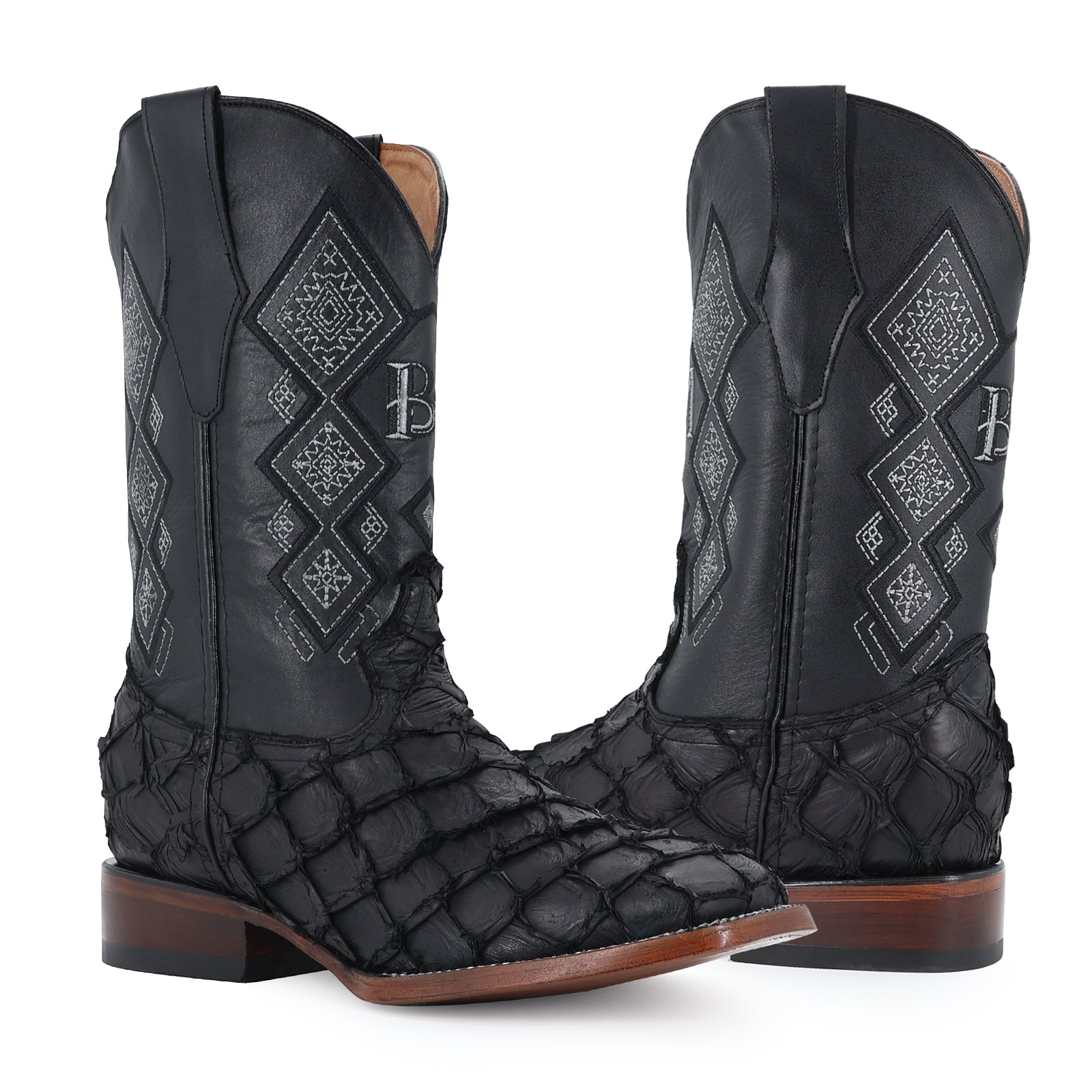 Bota Vaquera Bulldog Pescado Nobuck Negro