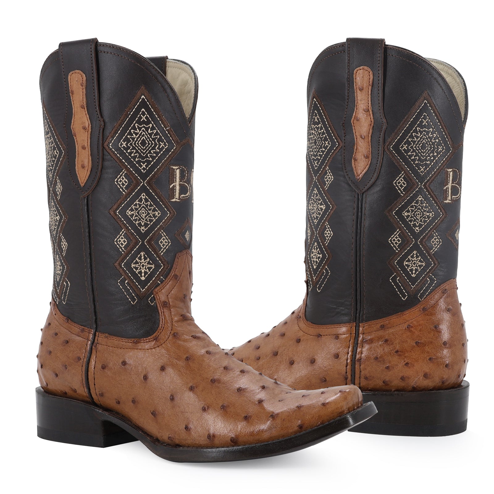 Bota Vaquera Dubai Avestruz Coñac