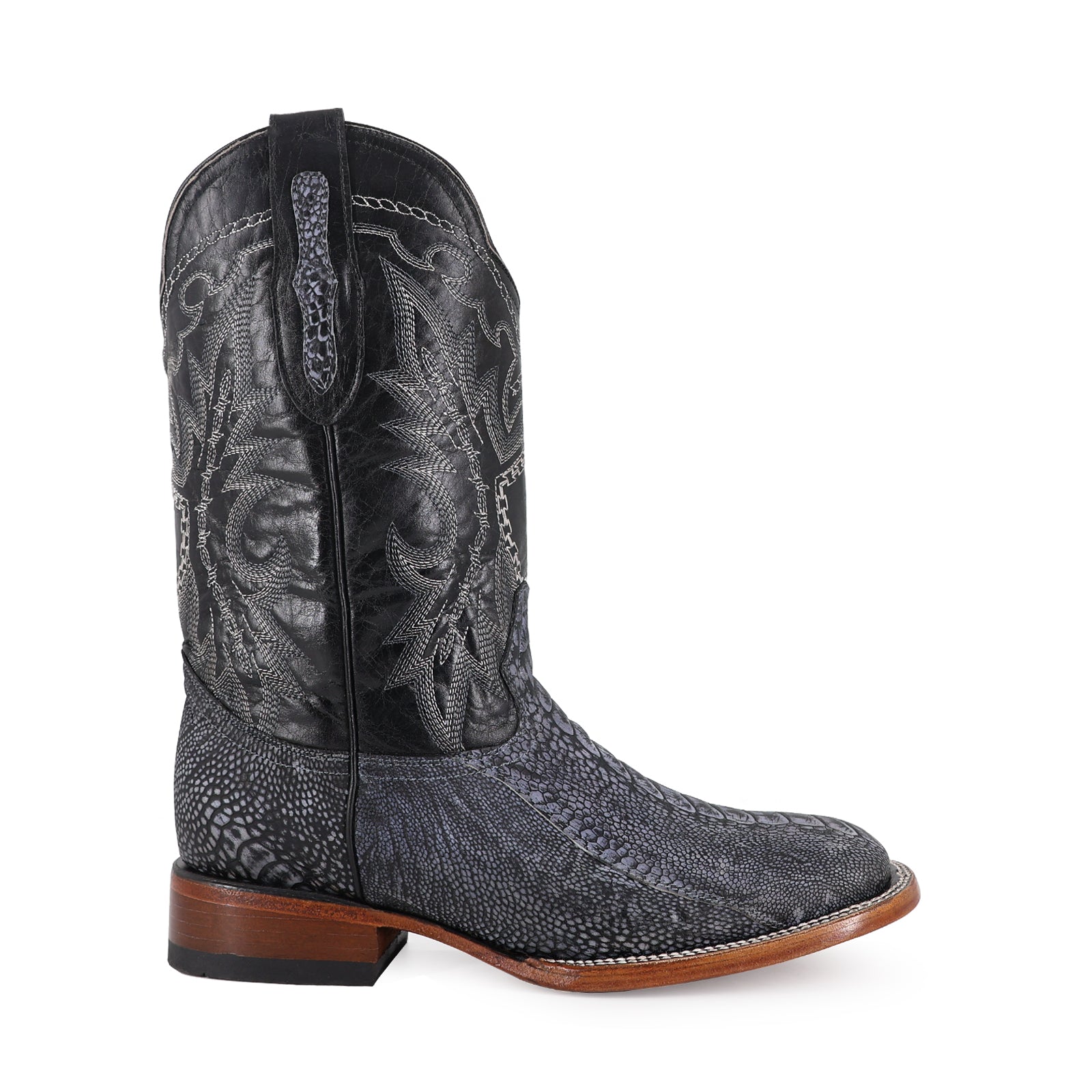 Bota Vaquera Bulldog Pata de Avestruz Azul Rustico