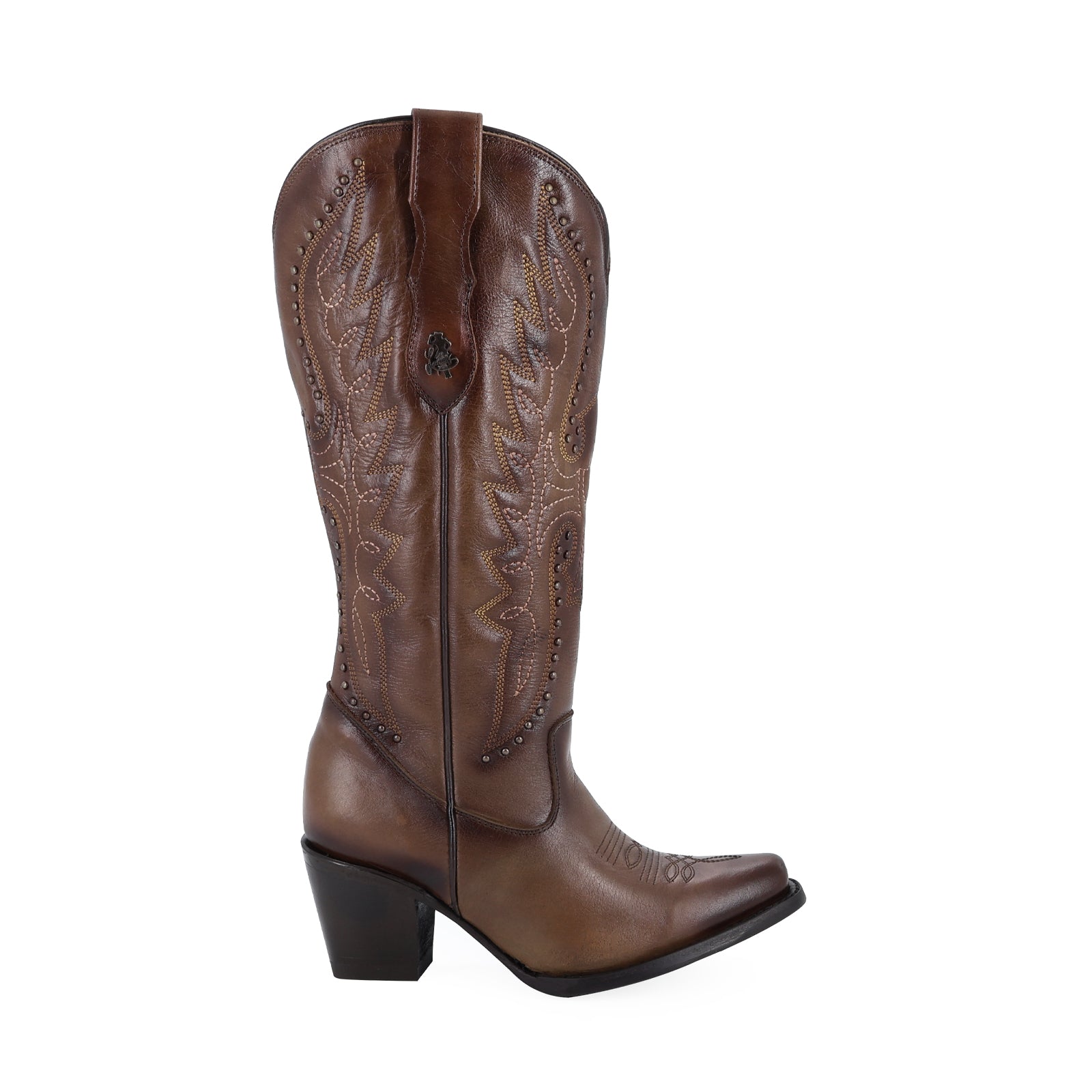Bota vaquera para dama de piel modelo Liberty alta Curvy
