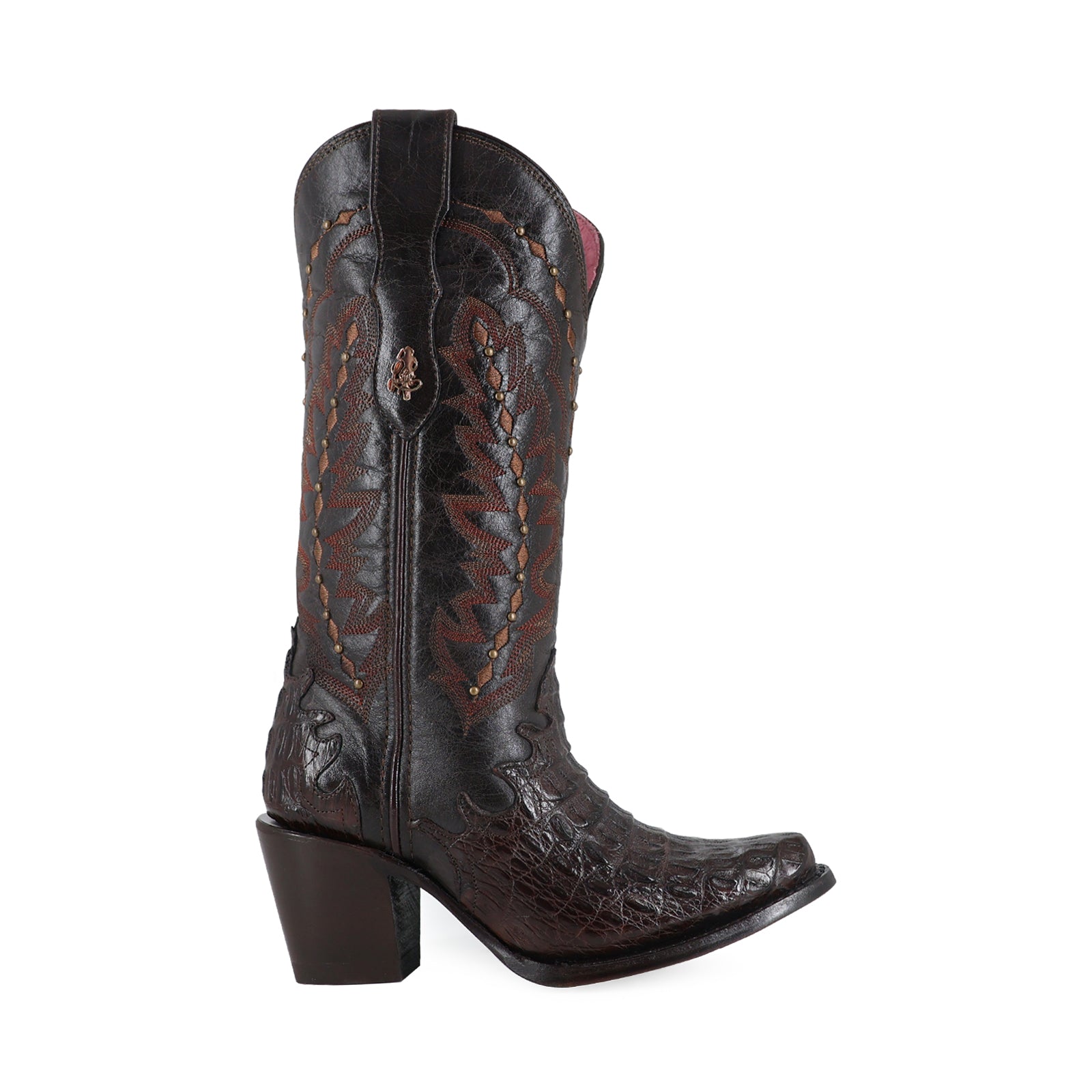 Bota vaquera para dama de piel de caiman modelo Barbie