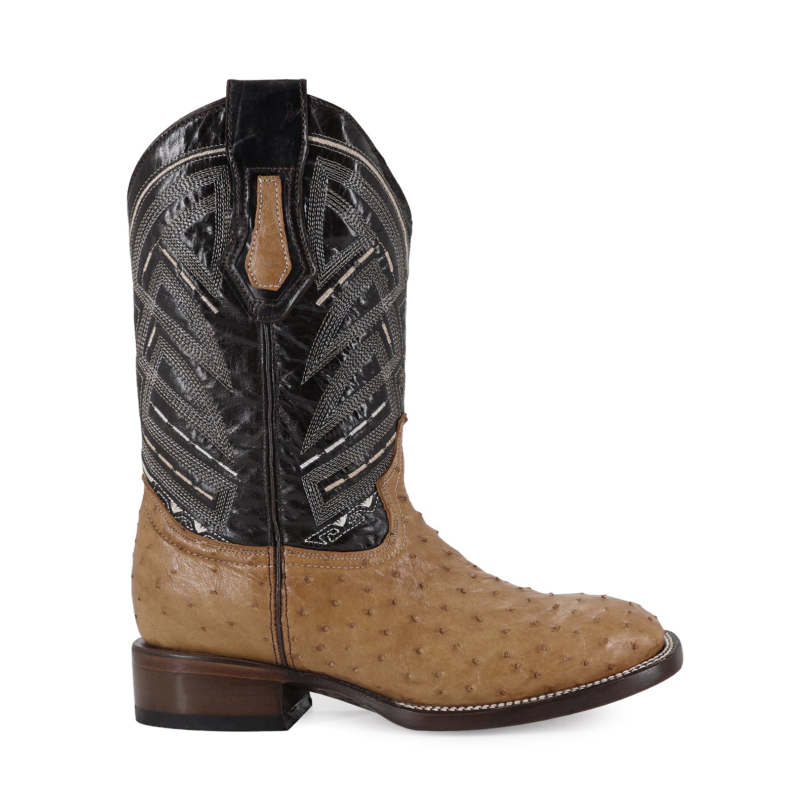 Bota Vaquera Bulldog Avestruz Rustico Umber bruciato