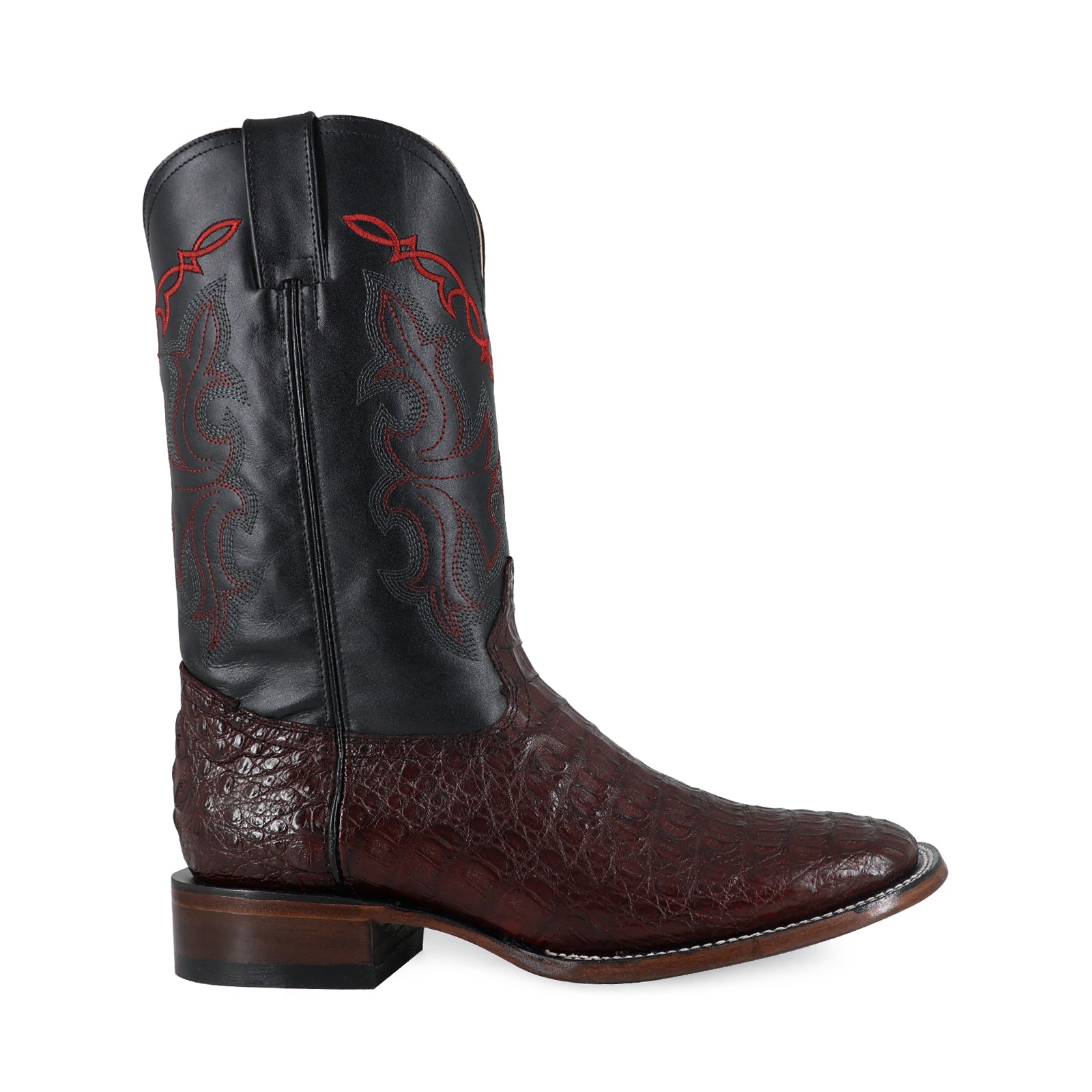 Bota Vaquera Bulldog Cocodrilo Lomo Vino