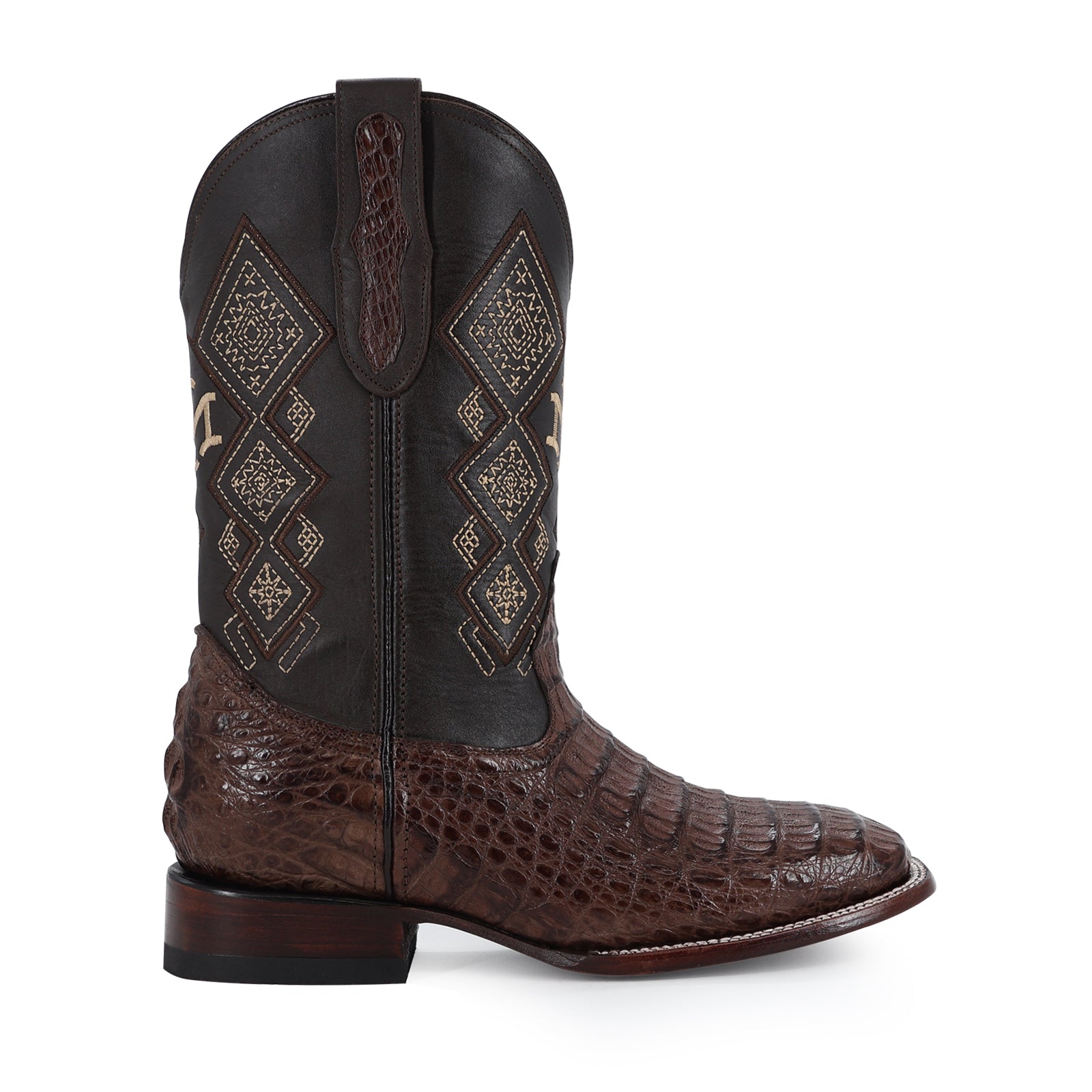 Bota Vaquera Bulldog Cocodrilo Lomo Cafe