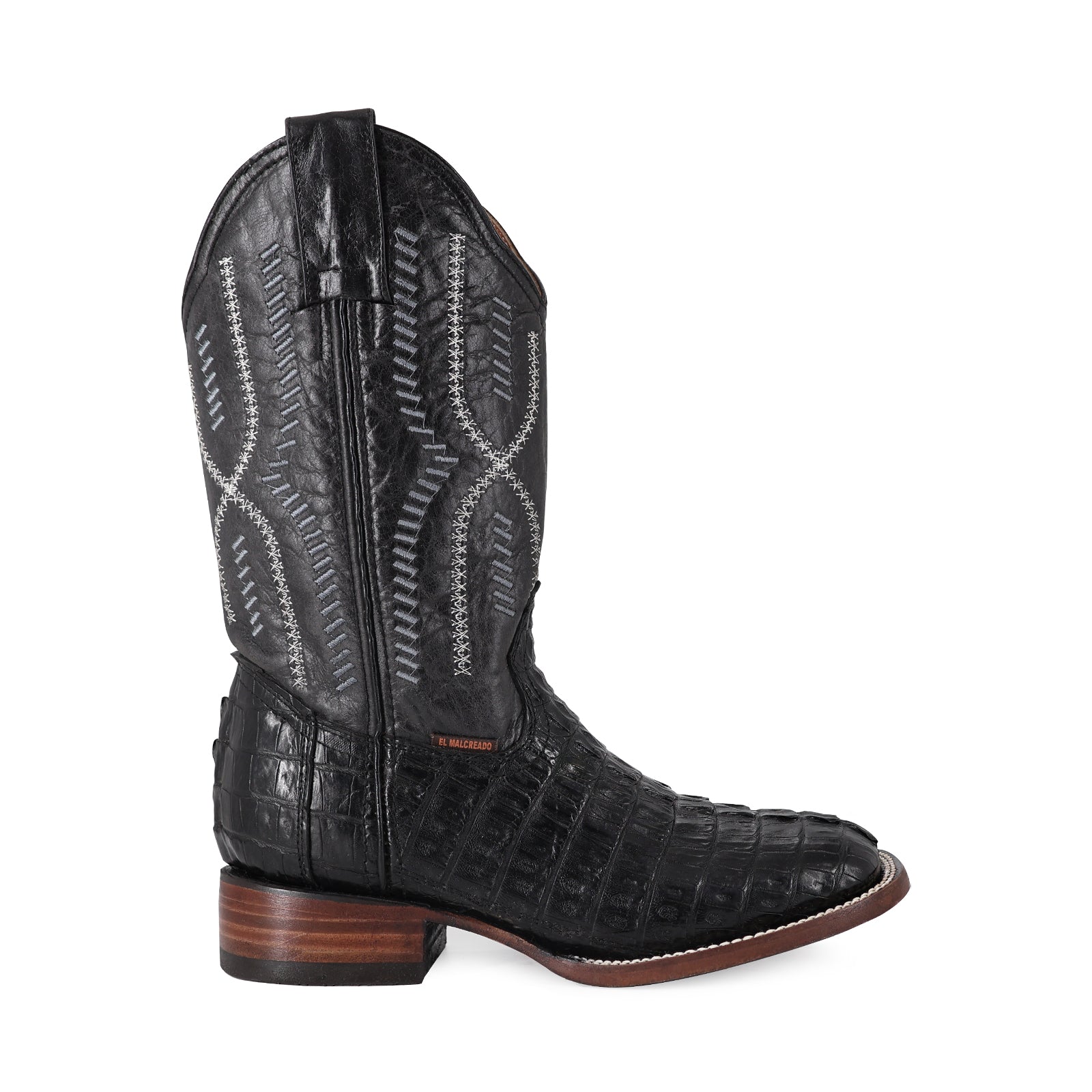 Bota Vaquera Bulldog Cocodrilo Cola Negro