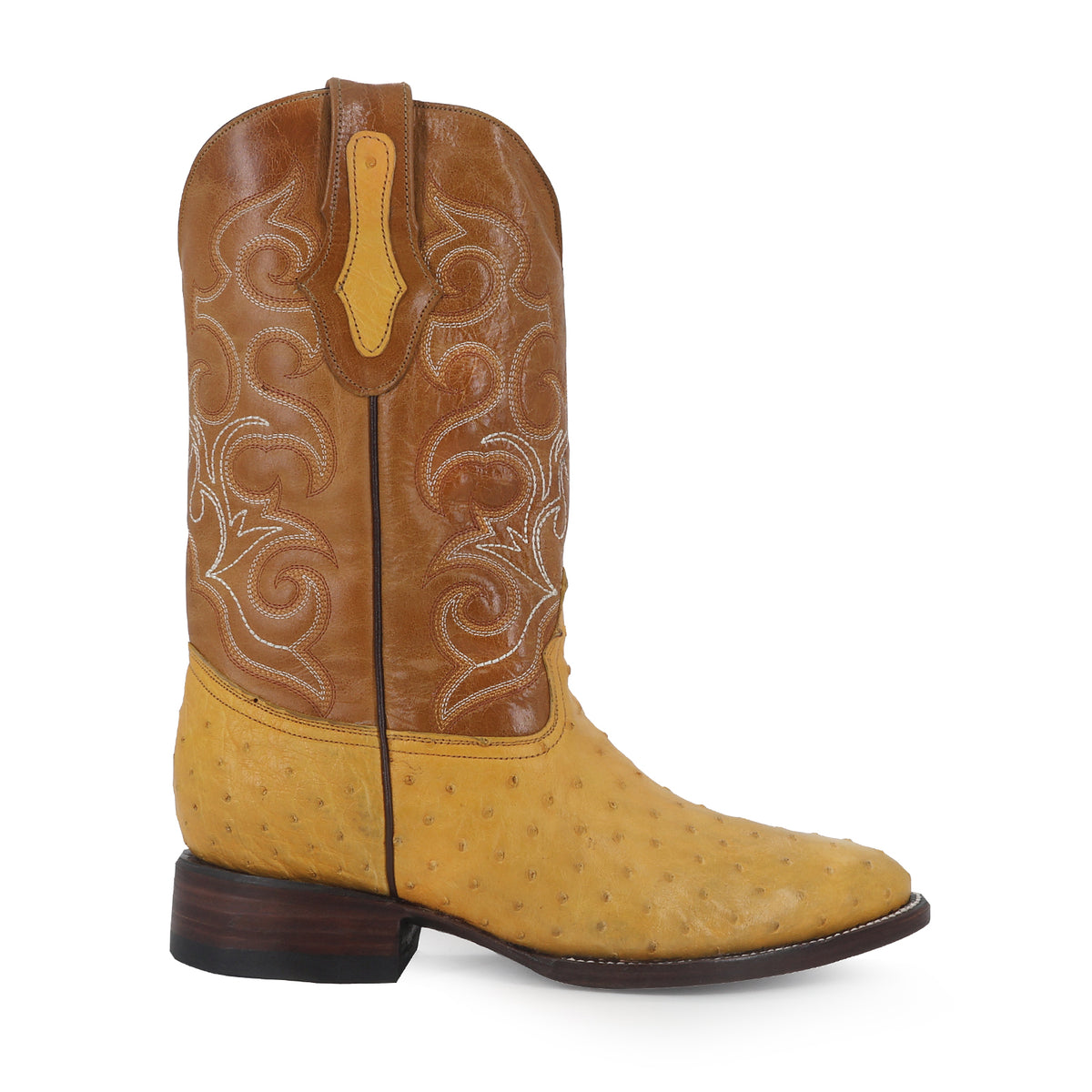 Bota Vaquera Oval Para Caballero Piel De Avestruz