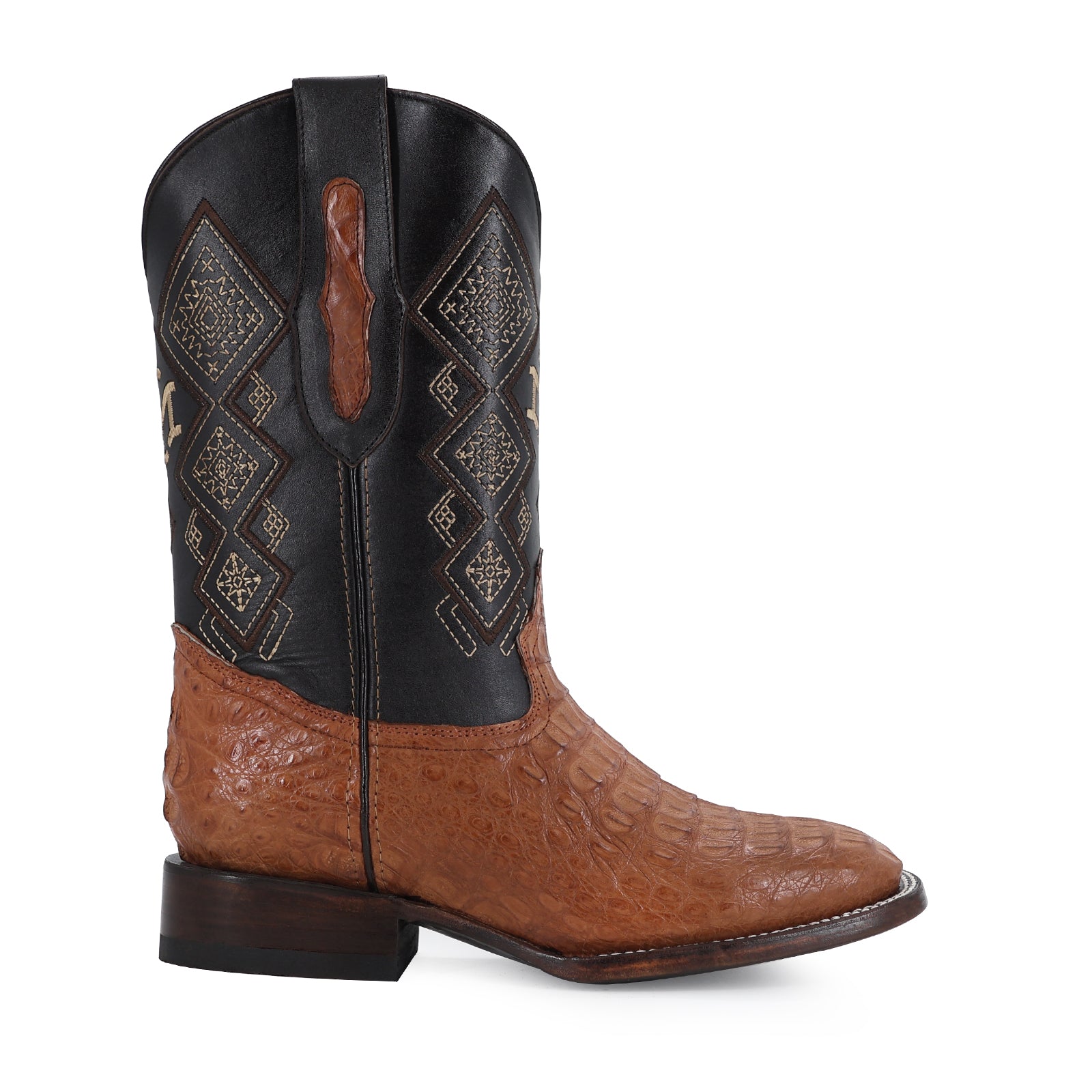 Bota Vaquera Bulldog Cocodrilo Lomo Coñac