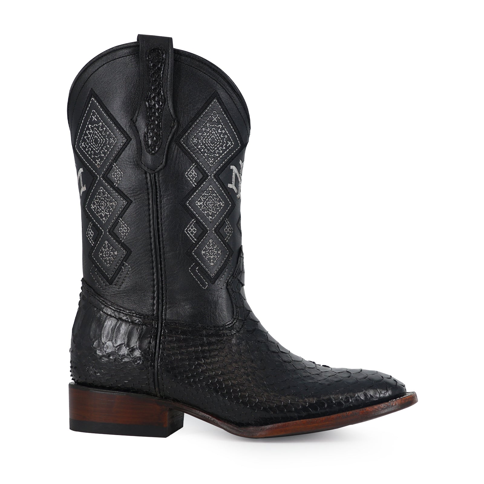 Bota Vaquera Bulldog Pitón Negro