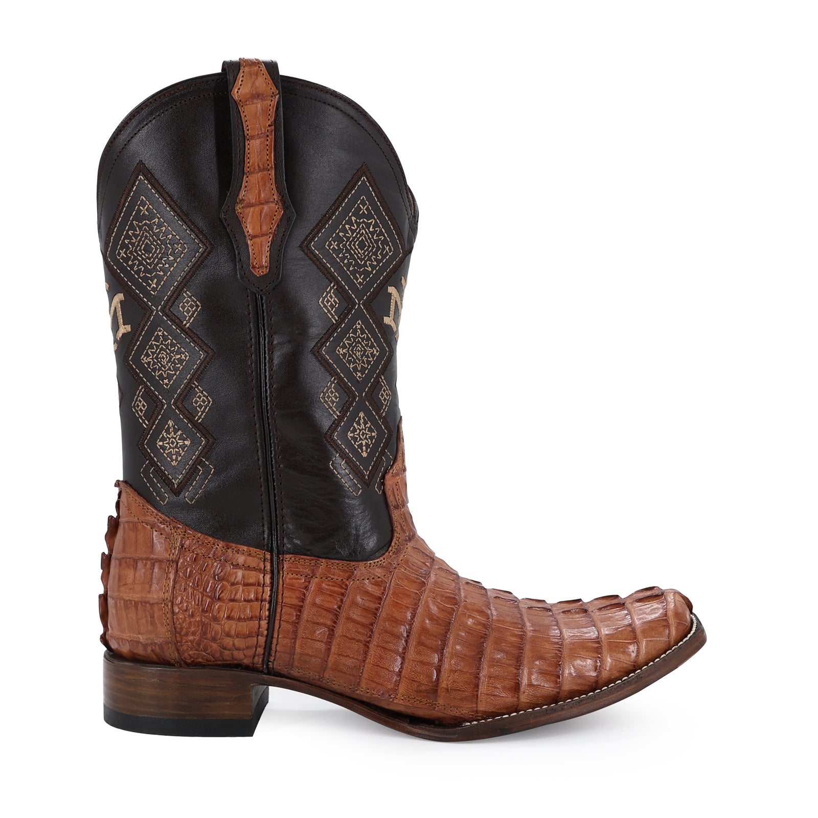 Bota Vaquera Dubai Cocodrilo Cola Coñac