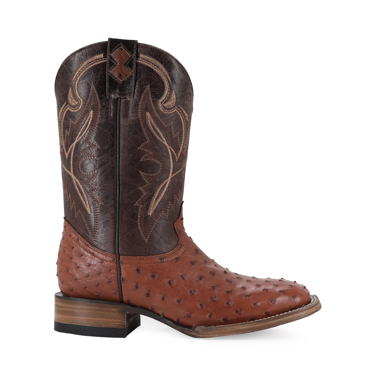 Bota Vaquera Bulldog Para Caballero Modelo Avestruz Rustico
