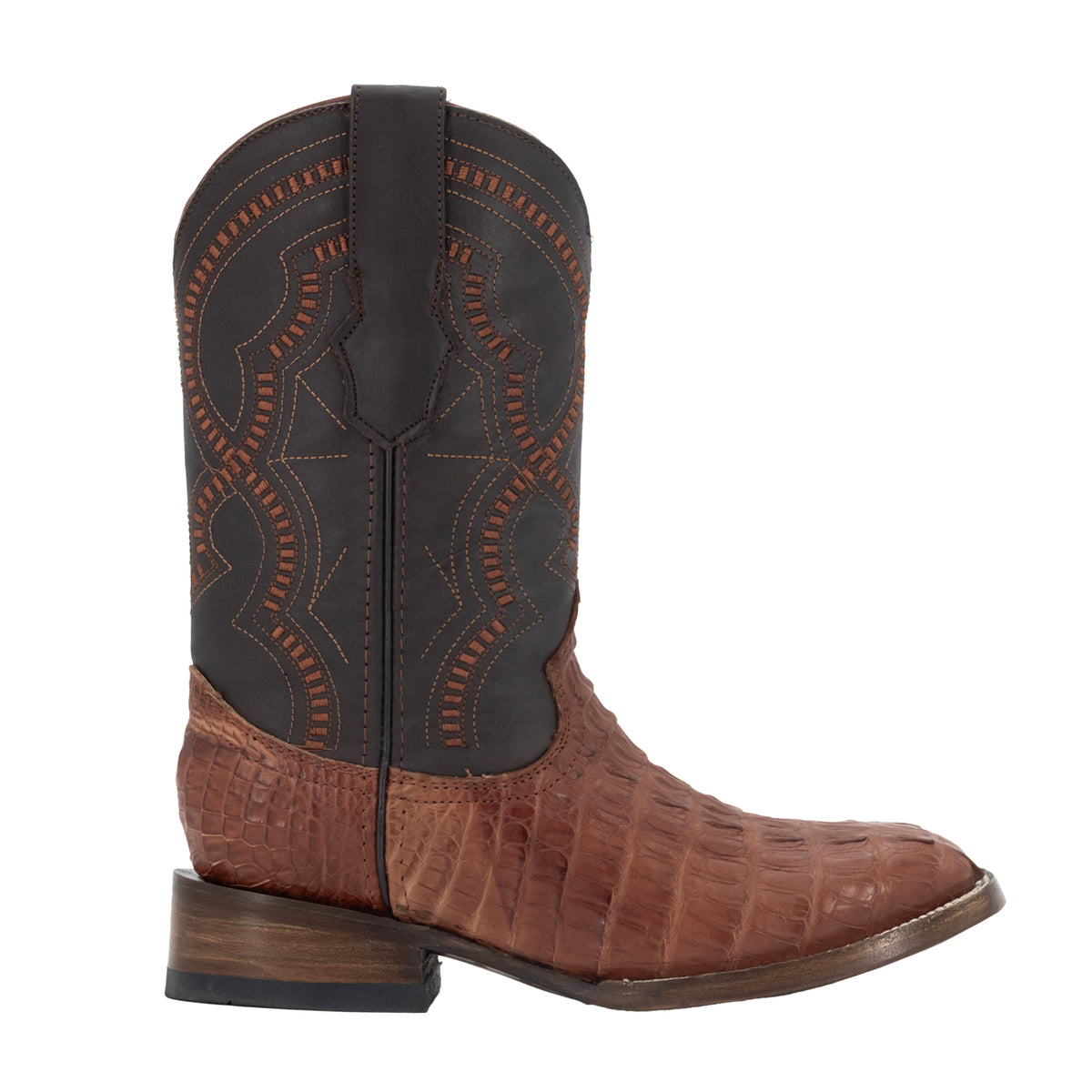 Bota Vaquera Horma Bulldog Piel Cocodrilo Cola