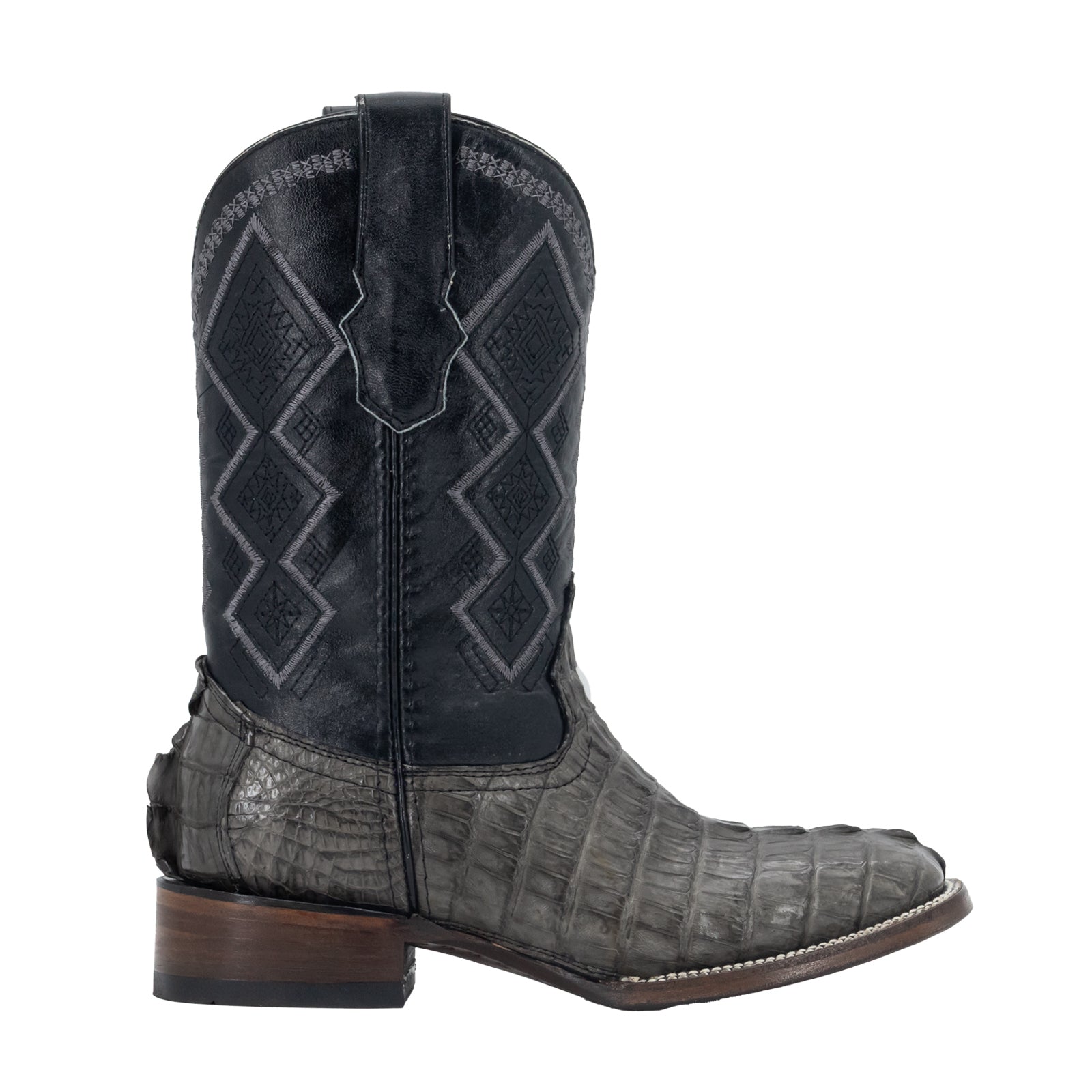 Bota Vaquera Bulldog Cocodrilo Cola Gris