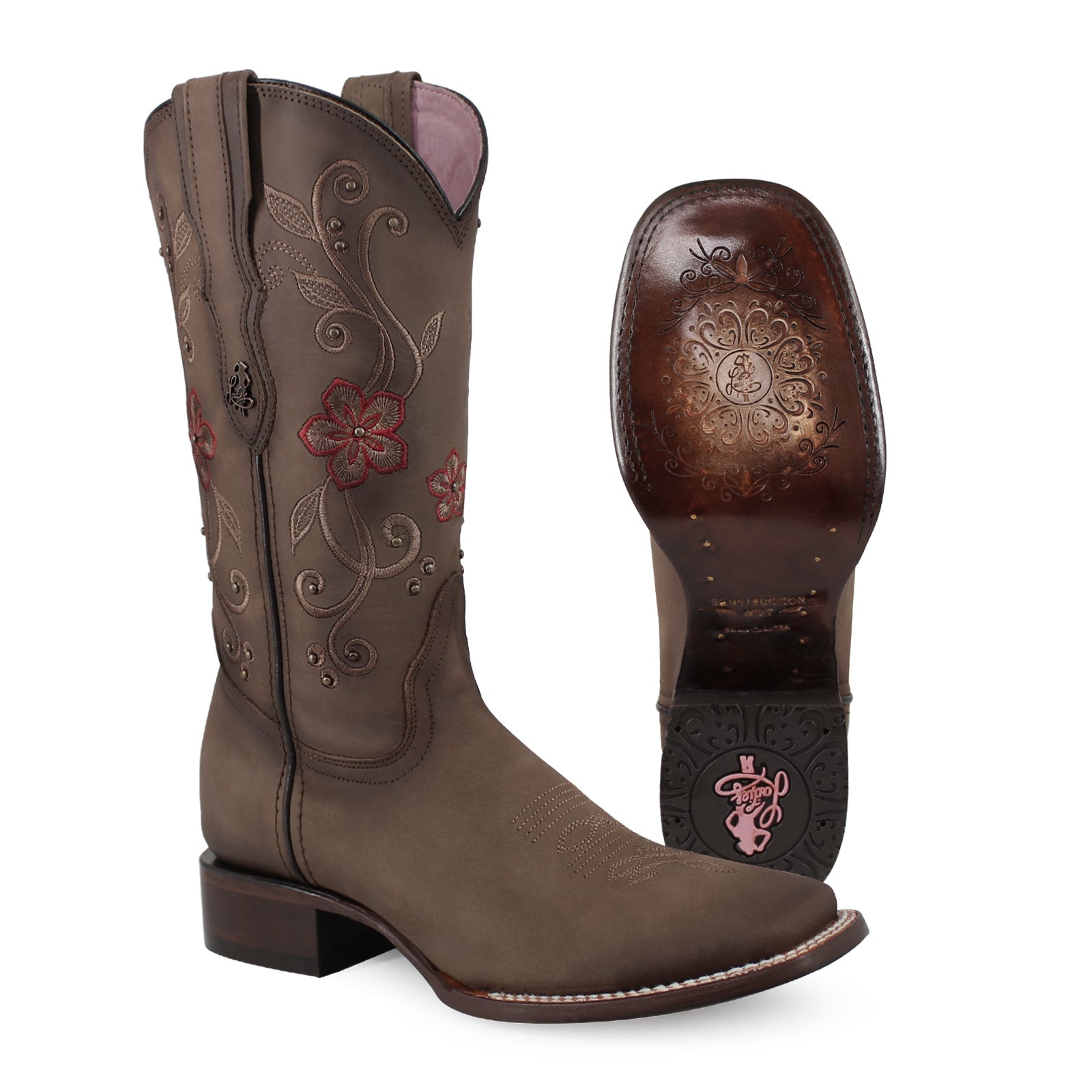 Bota vaquera para dama de piel modelo Adorada