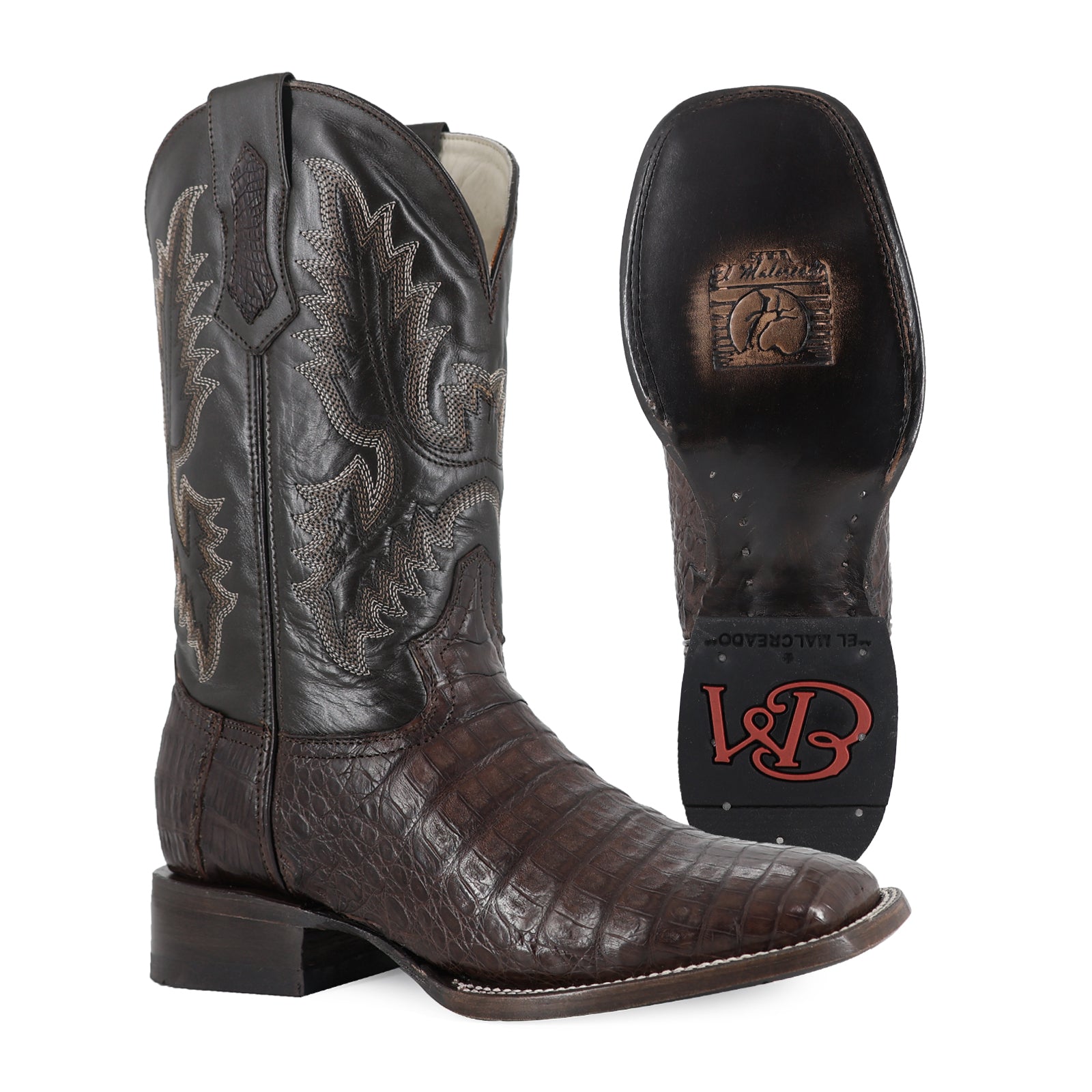 Bota Vaquera Bulldog Cocodrilo Panza Cafe