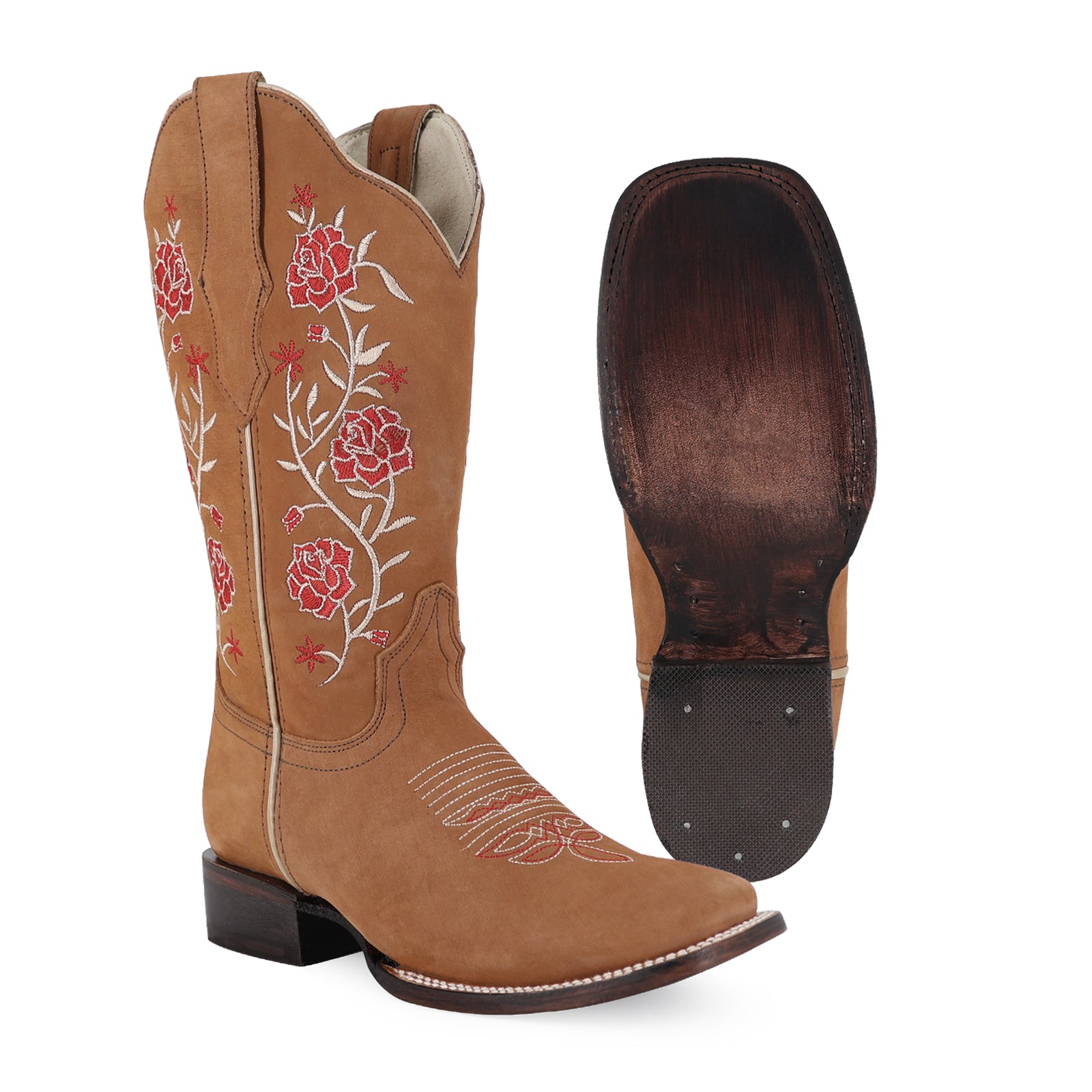 Bota vaquera para dama de piel modelo Rosalia