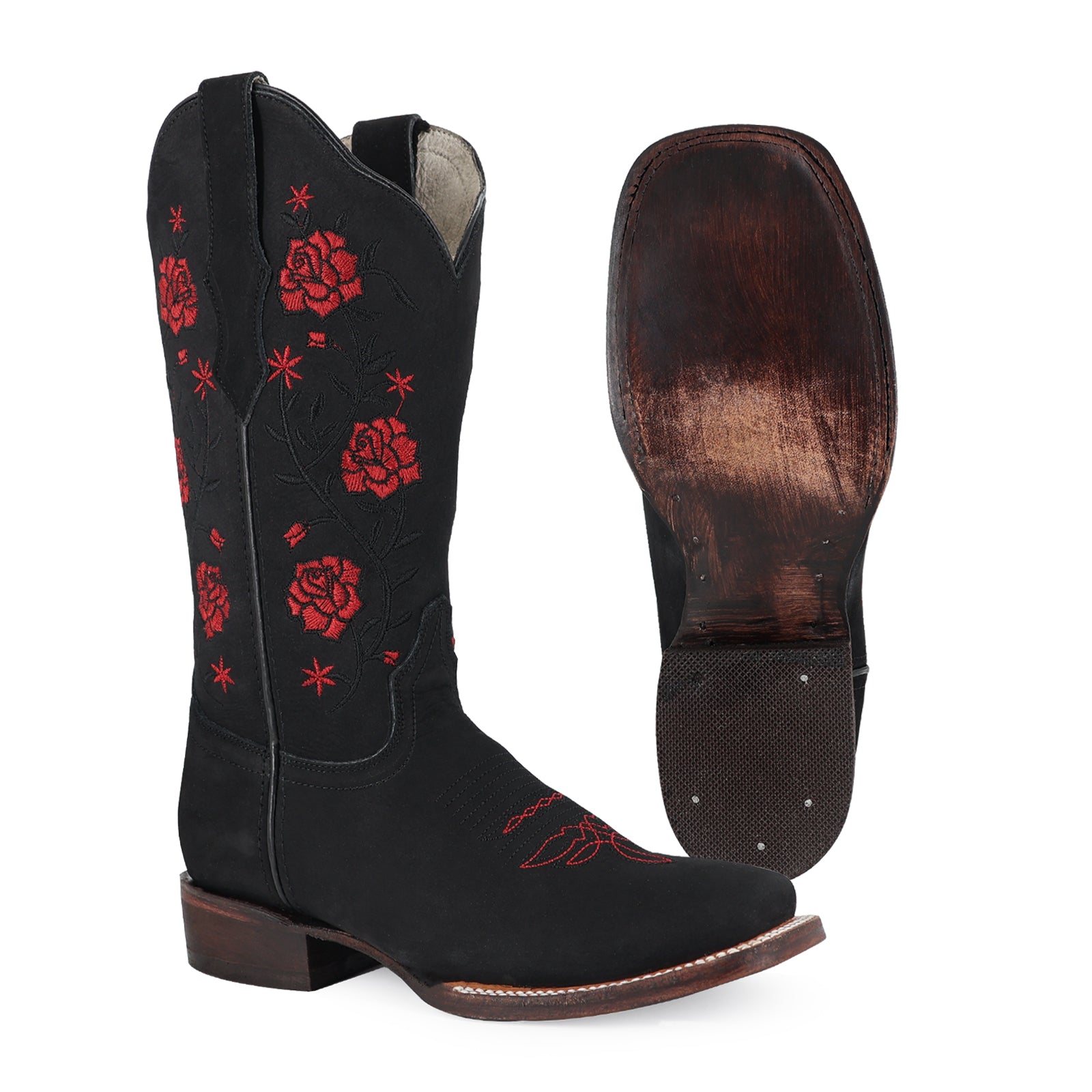 Bota vaquera para dama de piel modelo Rosalia