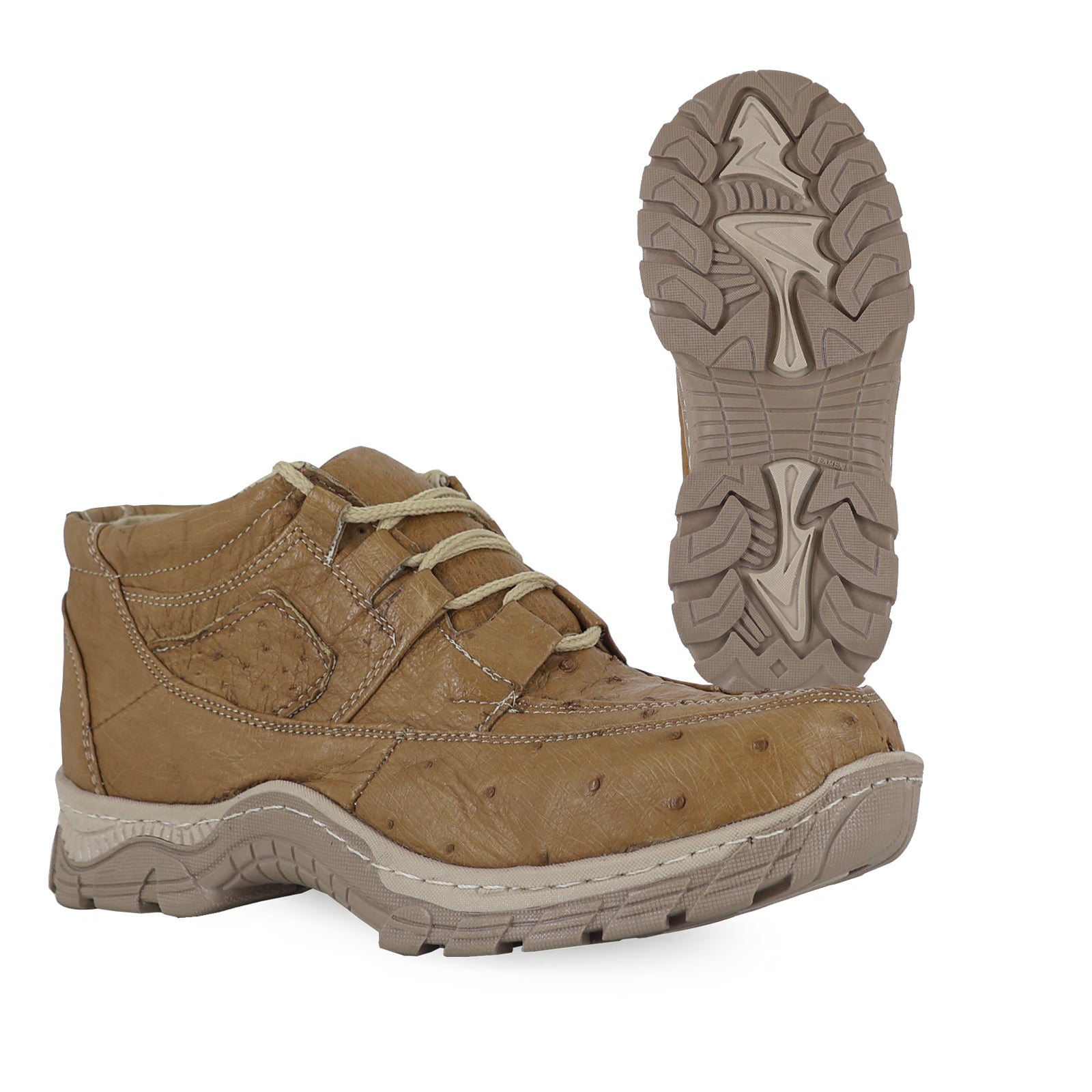 Zapato Perry Para Hombre En Piel De Avestruz Paja