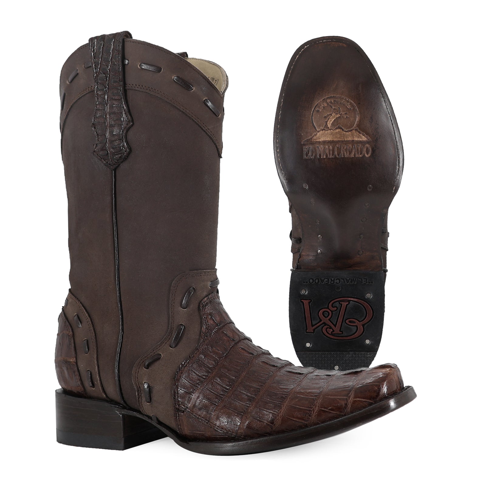 Bota Vaquera Franco Cocodrilo-Cola Cafe