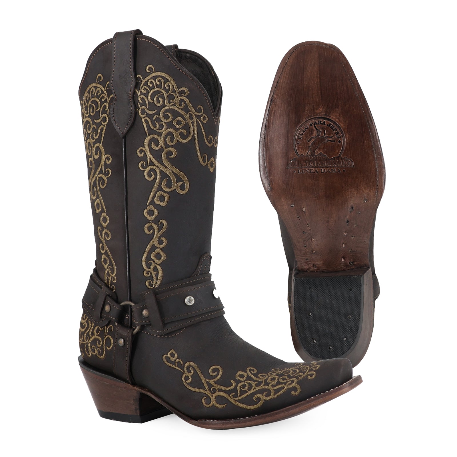 Bota vaquera para dama de piel modelo Bikina