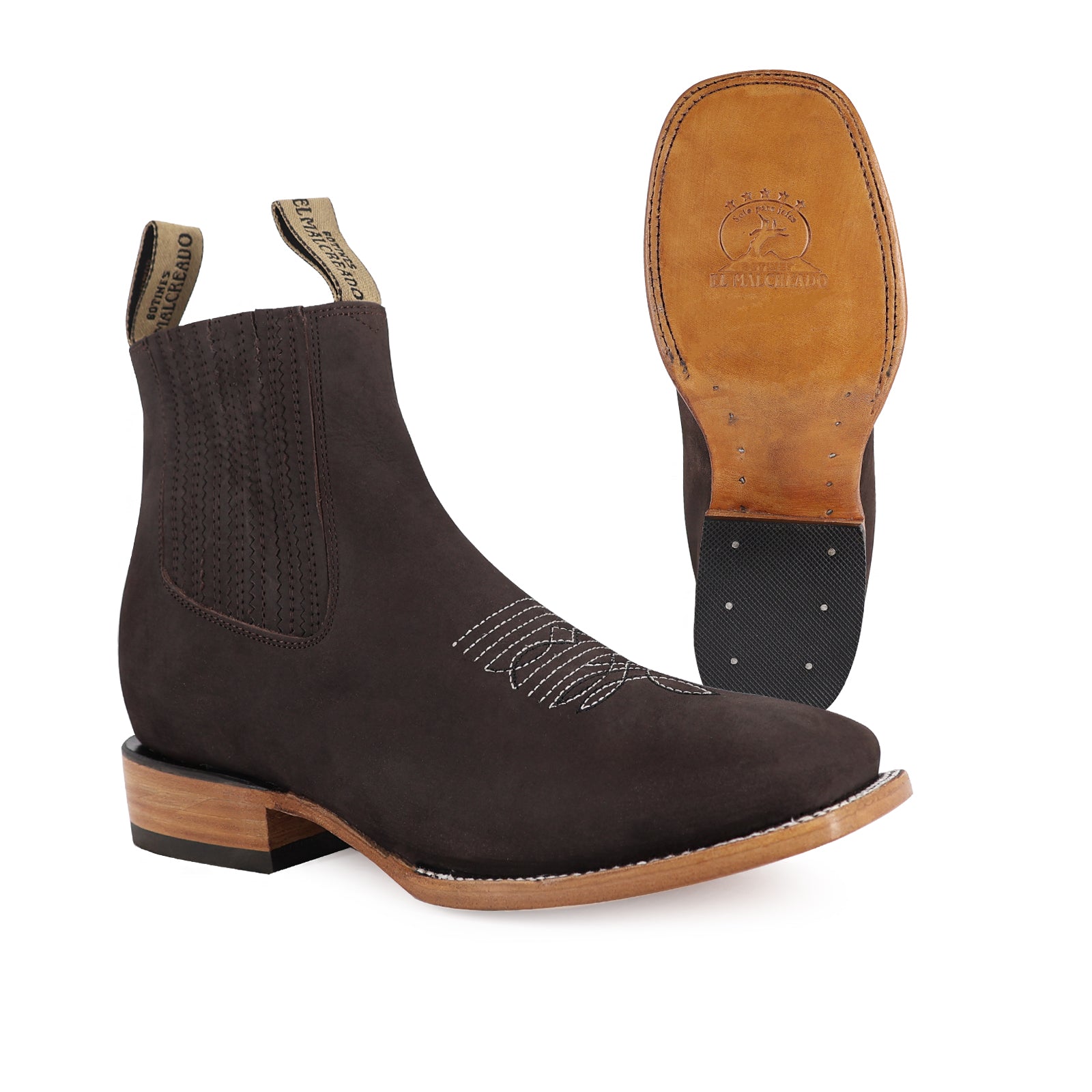 Botín Bulldog Nobuck Con Ringle Choco