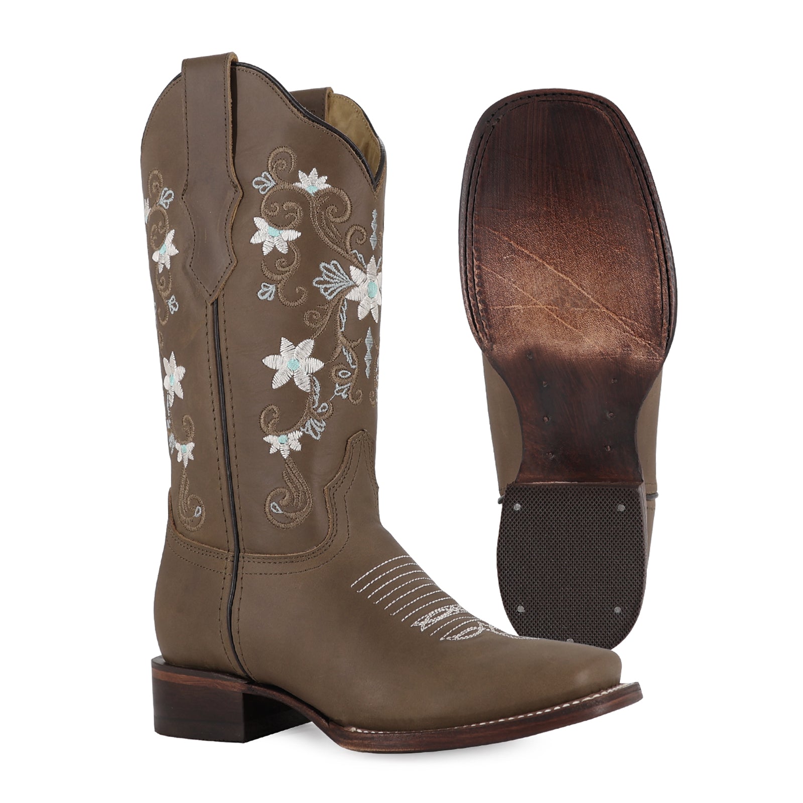 Bota vaquera para dama de piel modelo Cristal