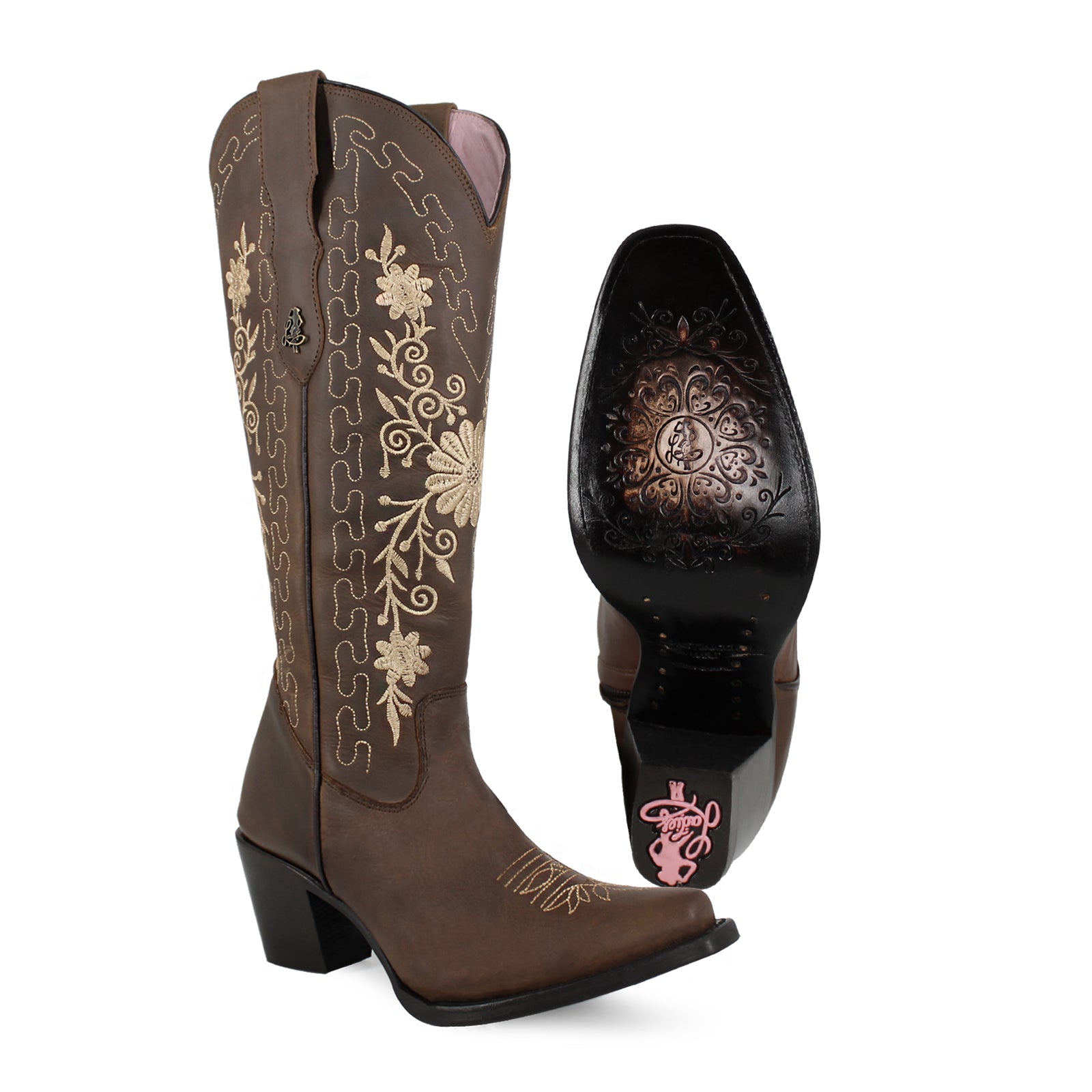 Bota vaquera para dama de piel modelo Gerbera