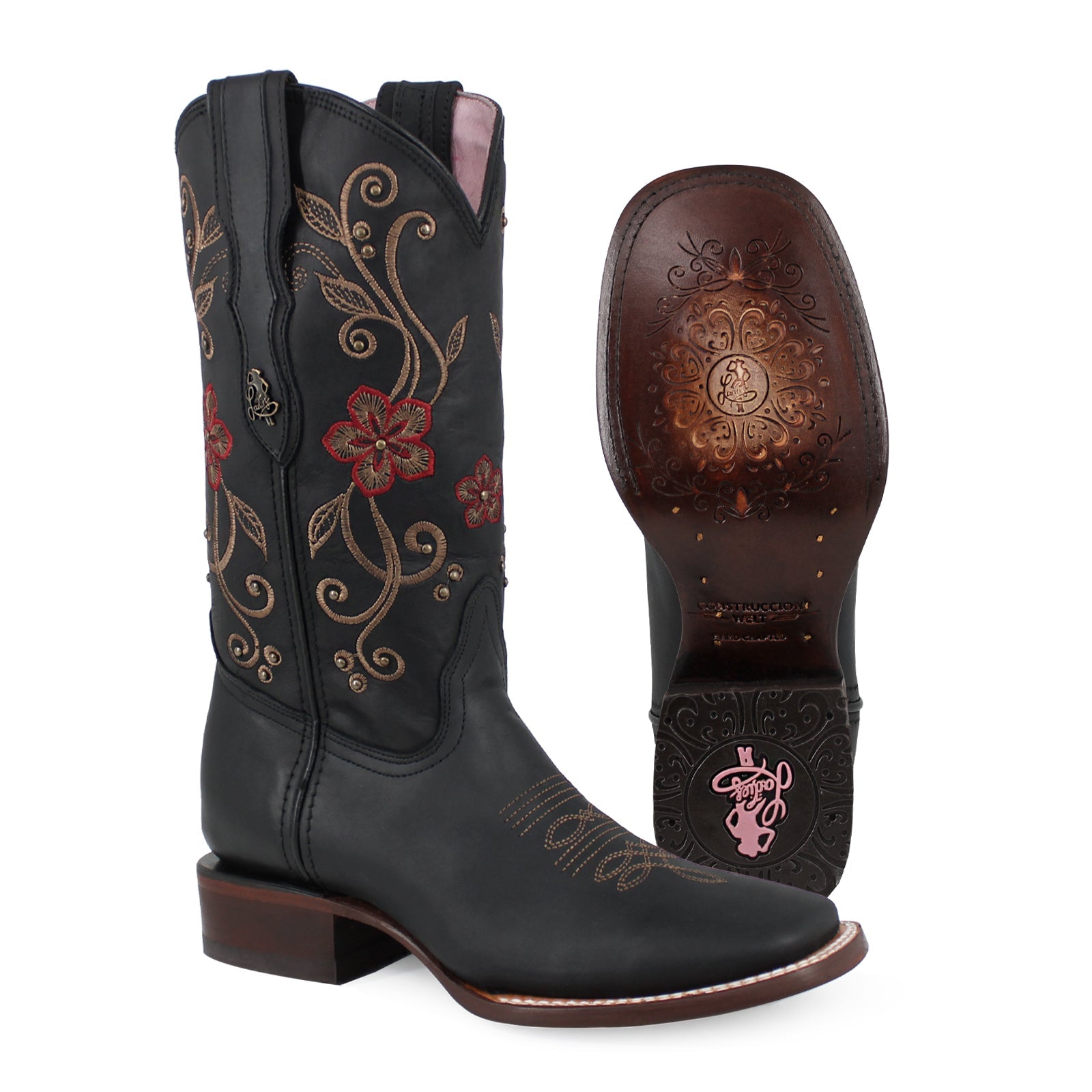 Bota vaquera para dama de piel modelo Adorada