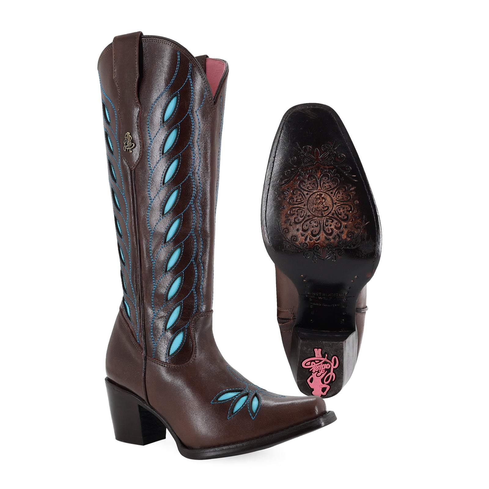 Bota vaquera para dama de piel modelo Maya