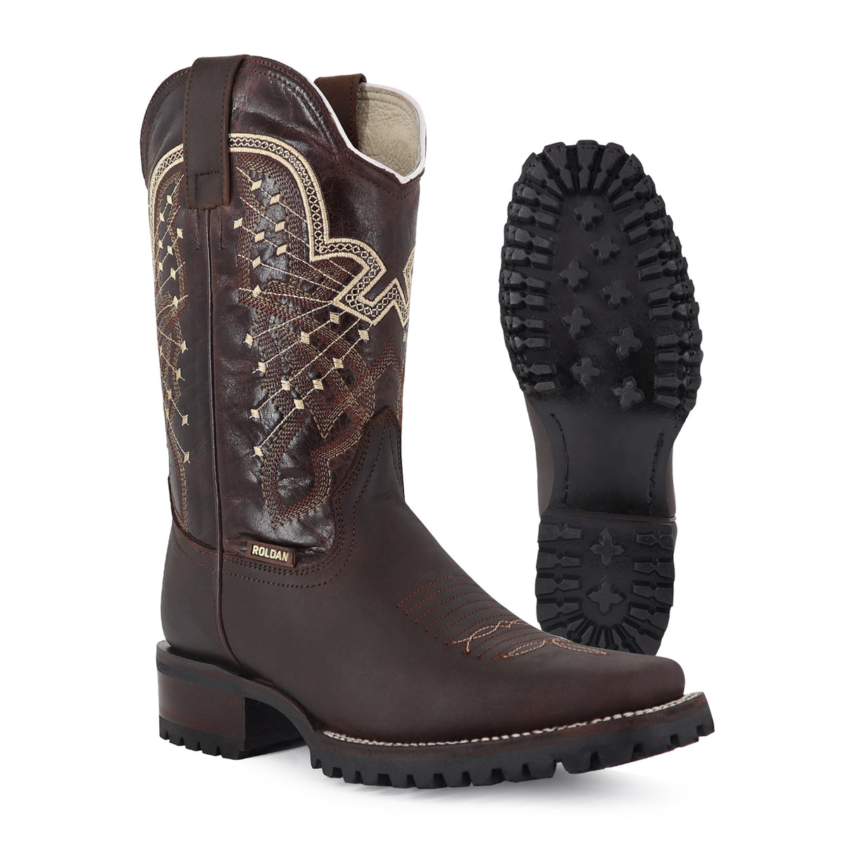 Bota Vaquera Rodeo Para Caballero Piel Crazy Suela Truck